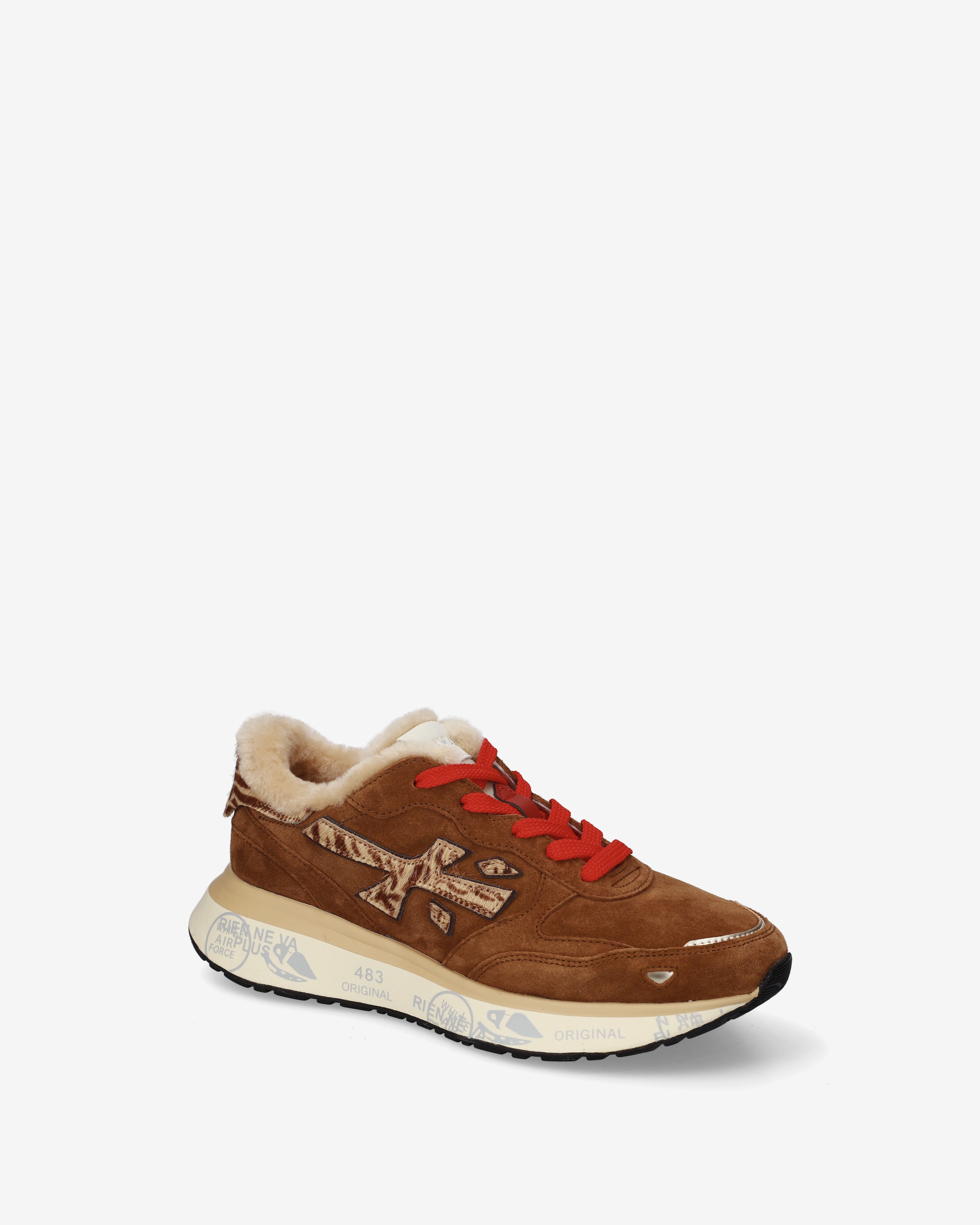 Premiata Lauryn 8532m sneakers femme marron daim fourrée