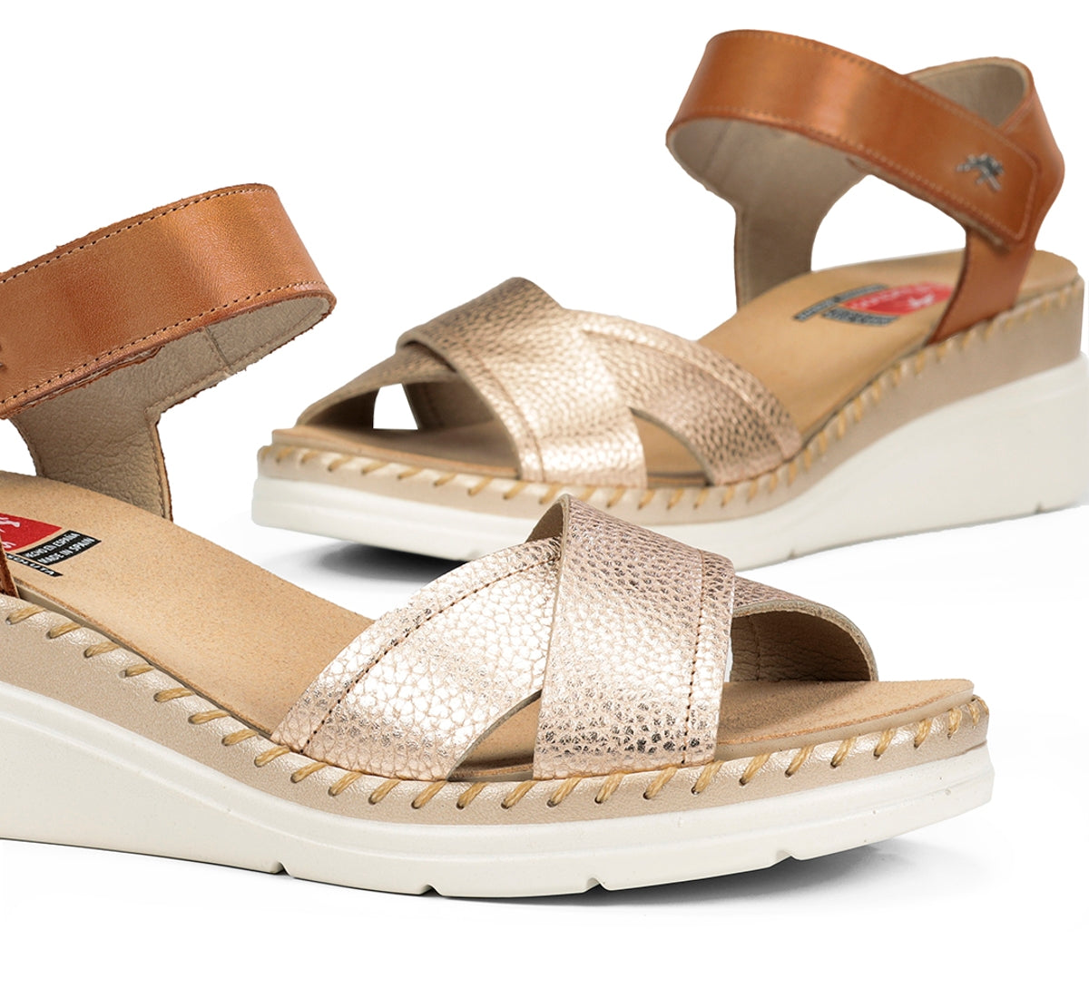 Fluchos Sandalias LEZA F2139 sandales femme doré légères