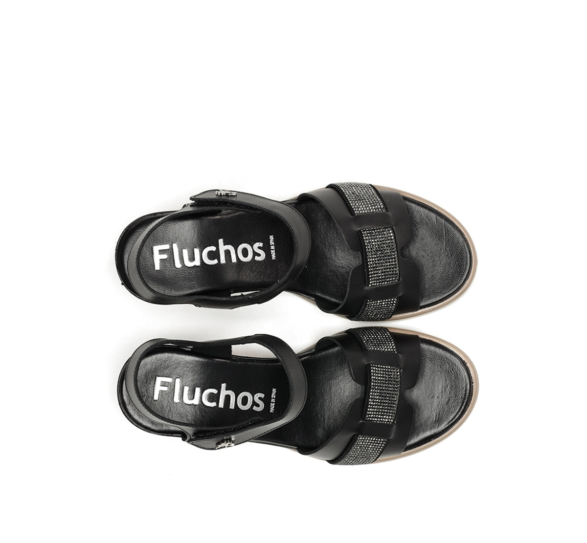 Fluchos Smash F1975 sandales compensées noir femme