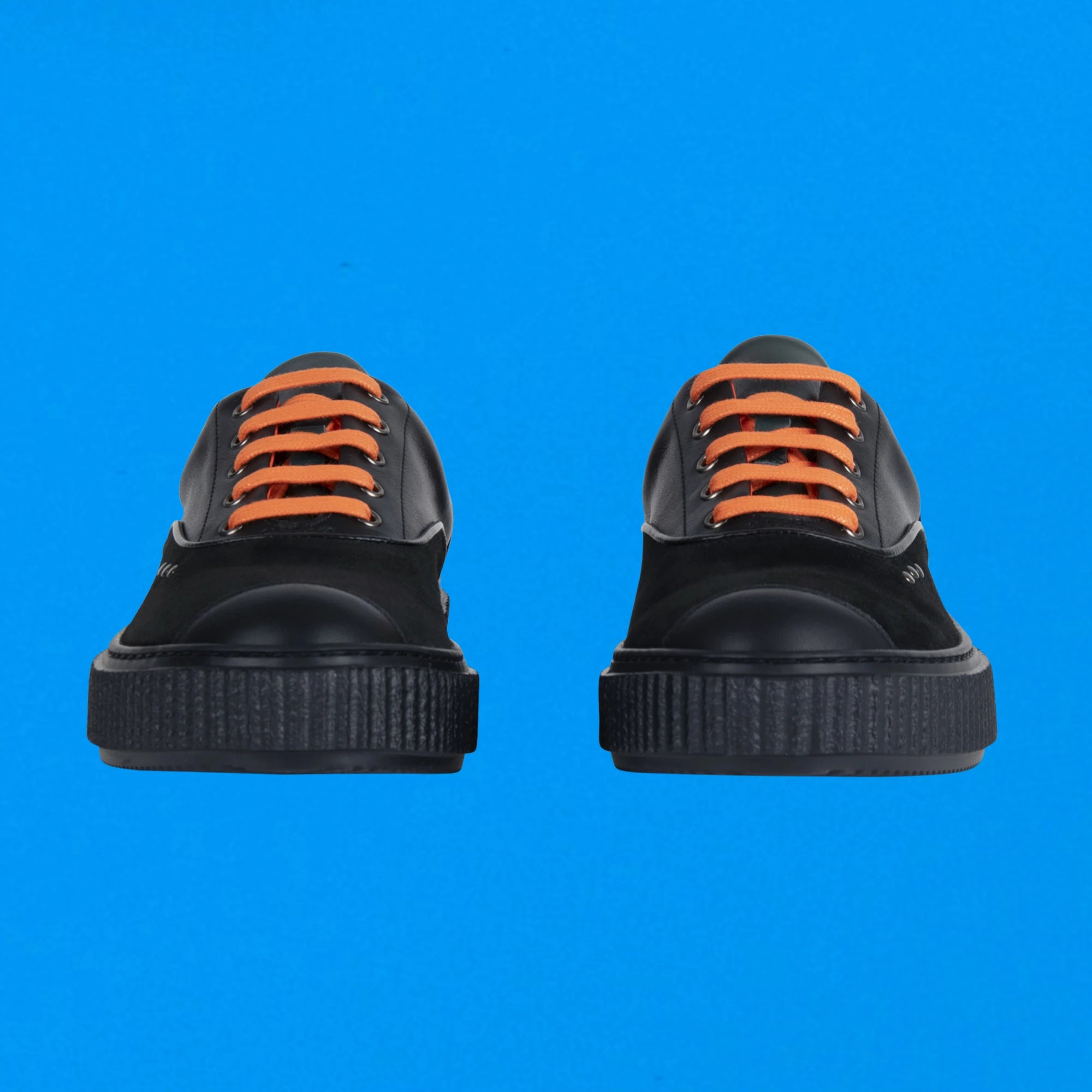 Me.Land Meaker Bright Black basket daim noir vert orange