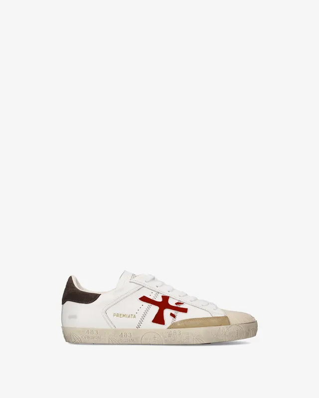 Premiata Steven 8044 sneakers cuir crème homme