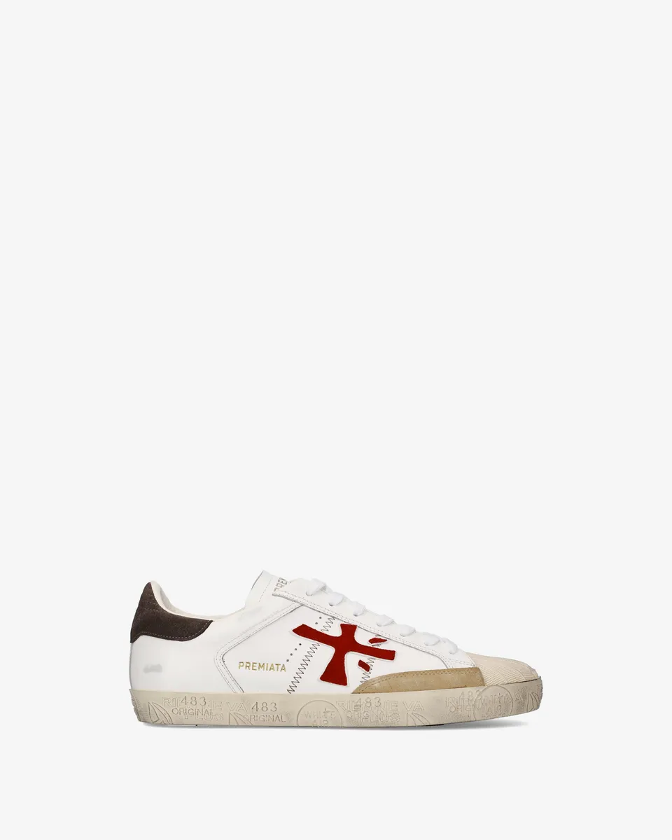 Premiata Steven 8044 sneakers cuir crème homme