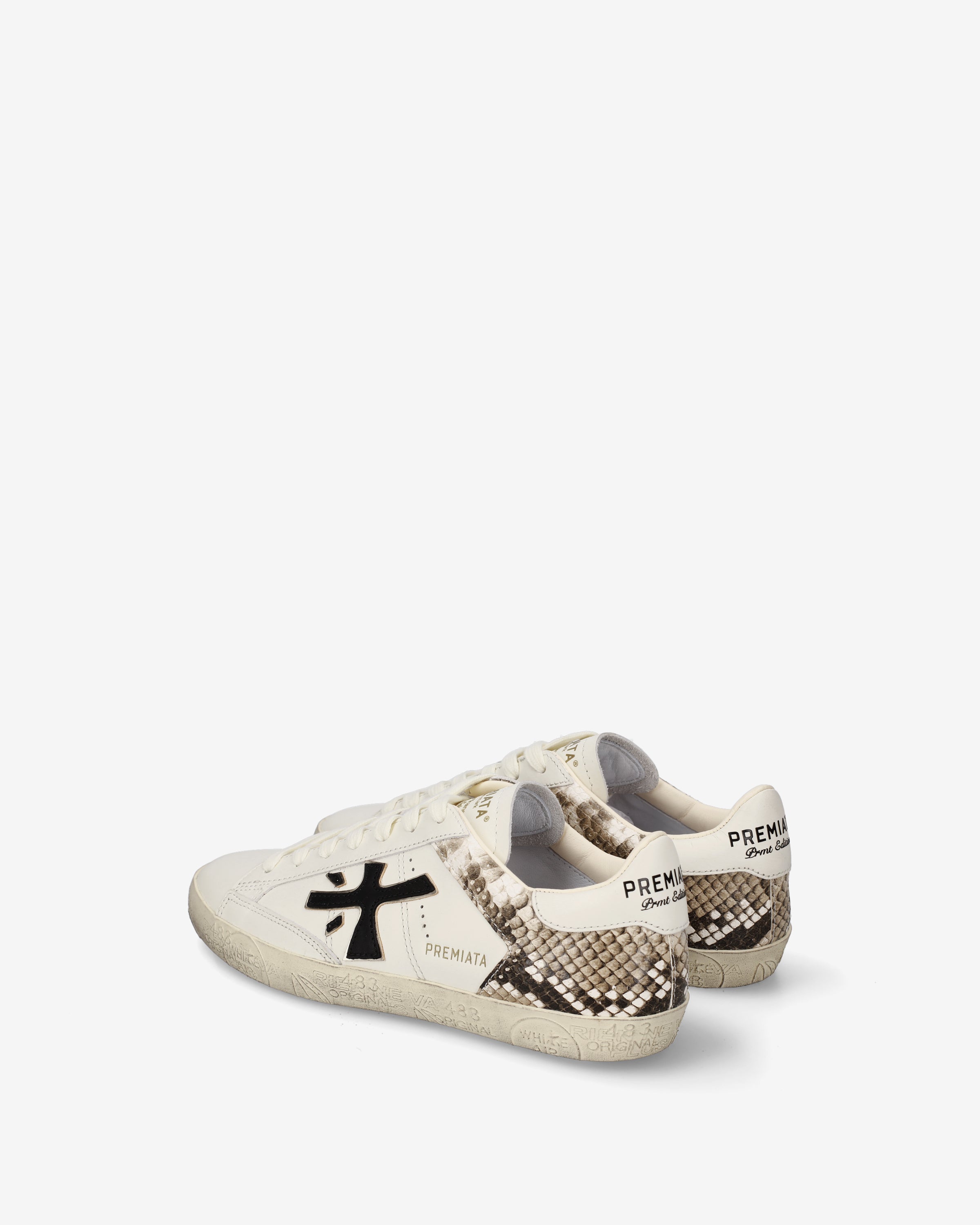 Premiata Stevend 8497 baskets cuir blanc cassé