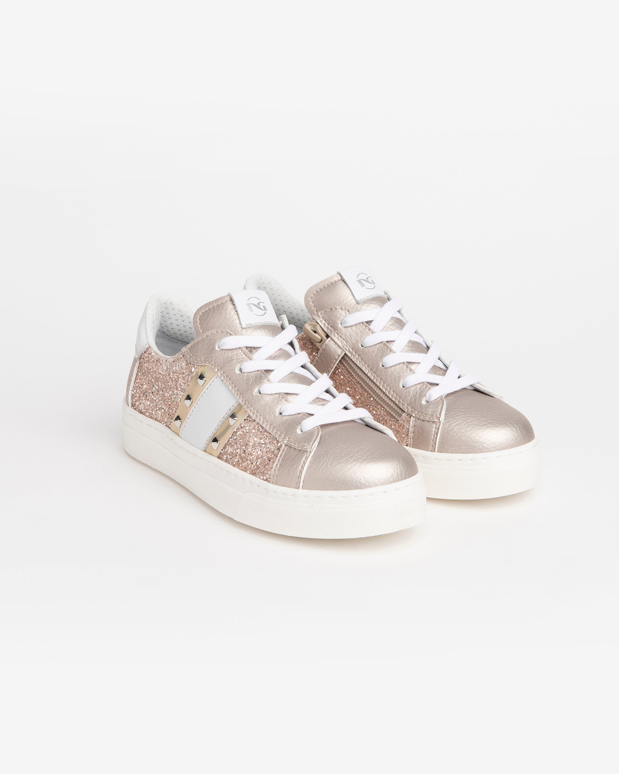 Nero Giardini Sneakers baskets fille cuir paillettes zip