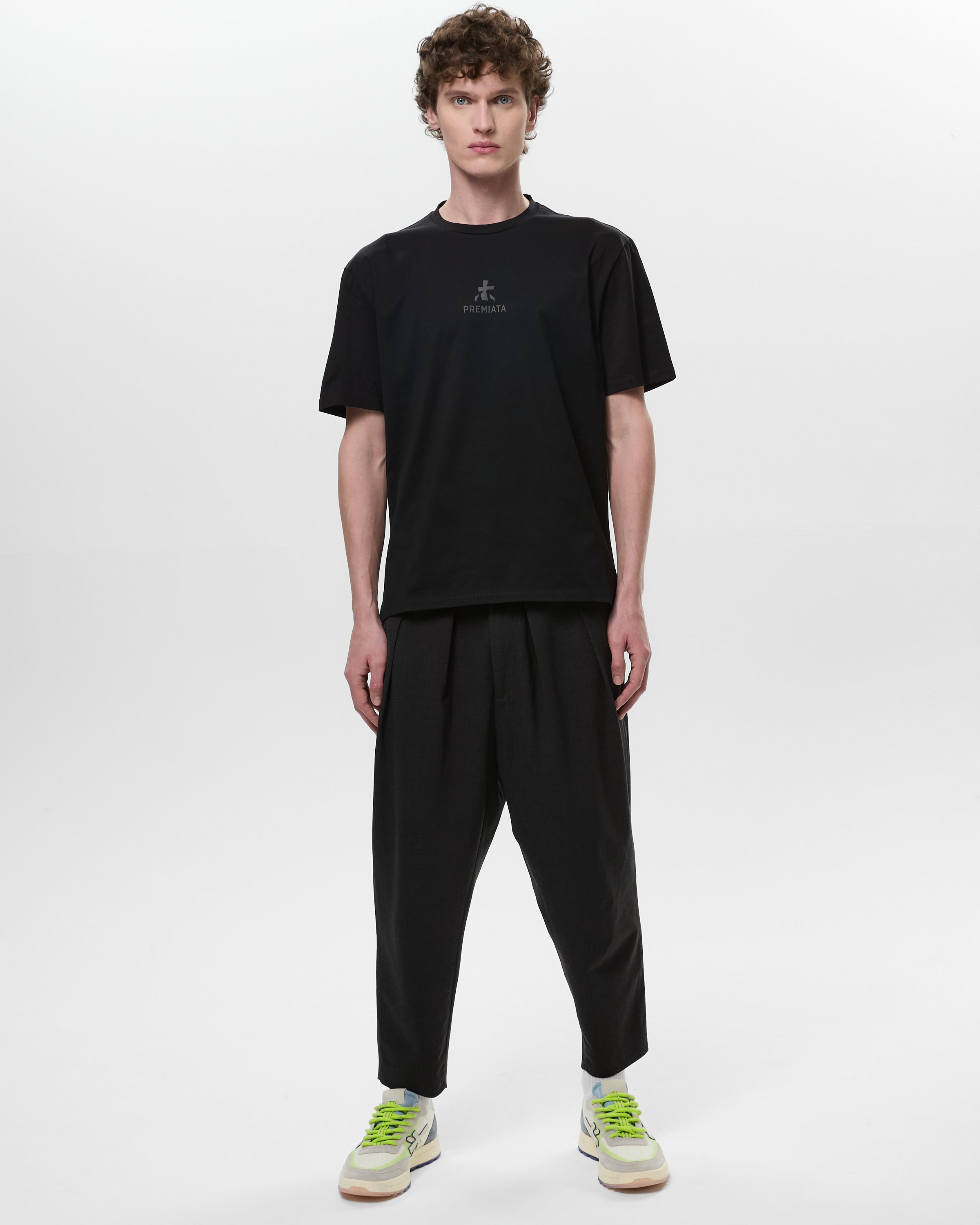 Premiata T-shirt jersey noir homme taille L col rond coton