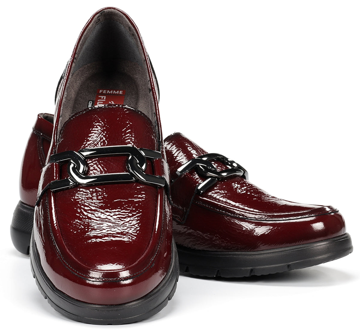 Fluchos Gladis F1794 mocassins femme rouges cuir confort