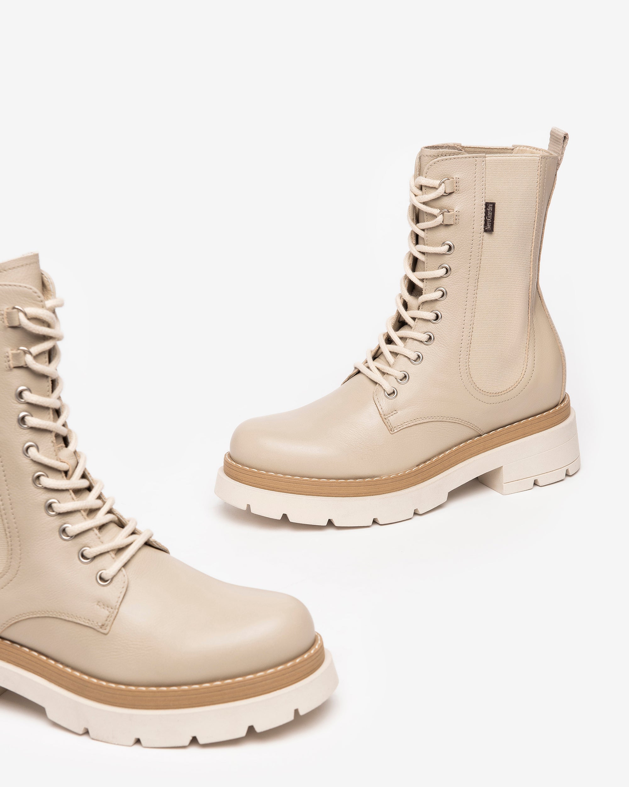Nero Giardini Combat Boots bottines cuir femme noire 38