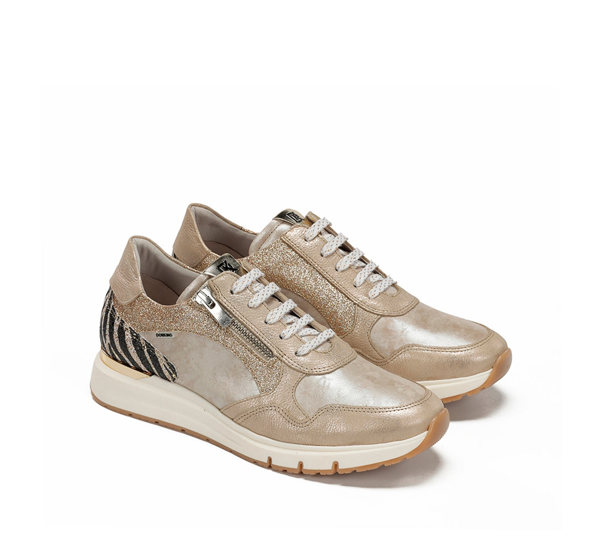 Fluchos Dorking Serena D9556 baskets femme doré cuir