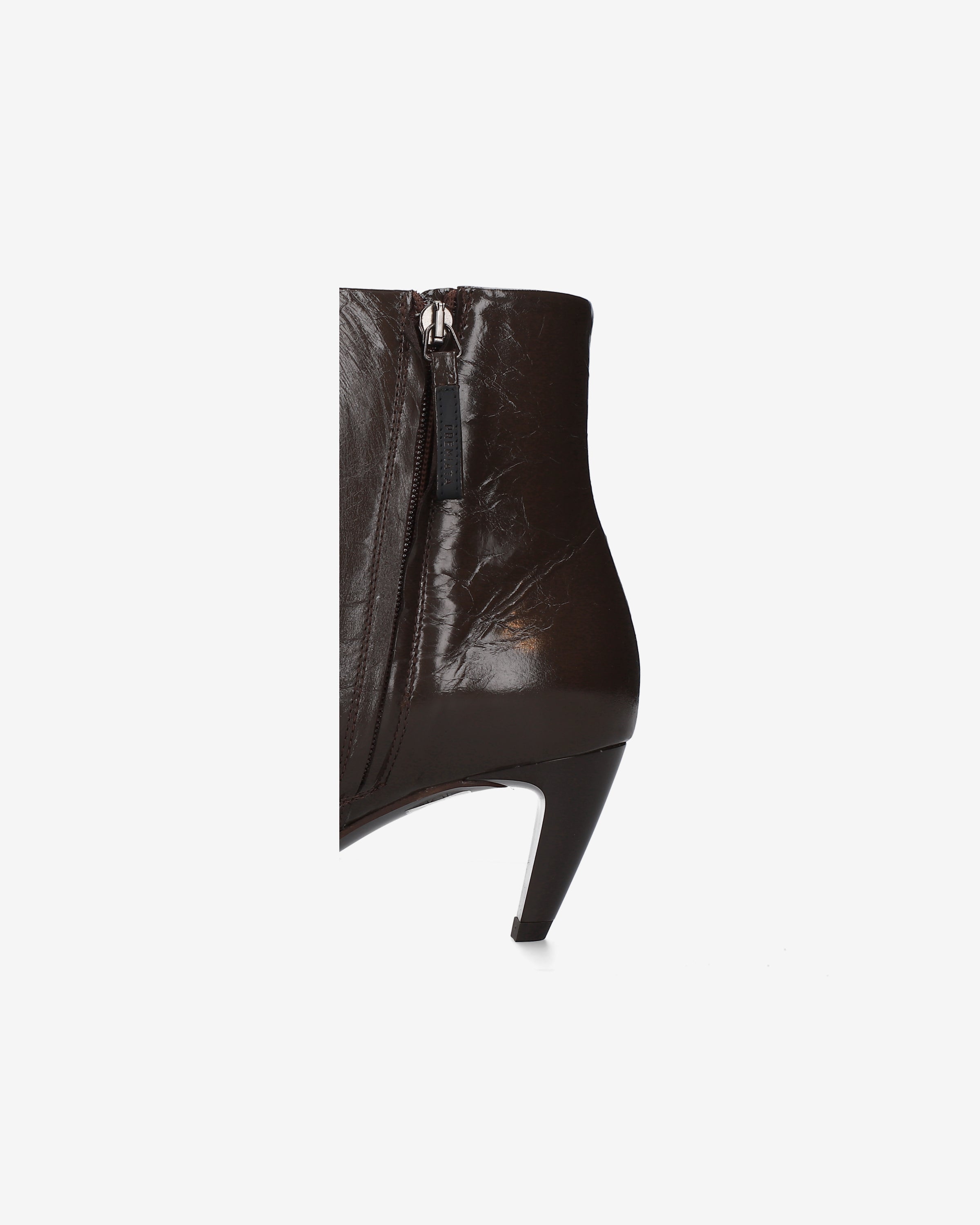 Premiata Boots bottines cuir verni marron talon 6 cm