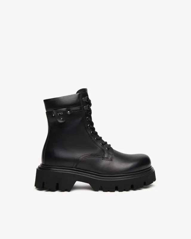 Nero Giardini Combat Boots rangers cuir femme talon 55mm
