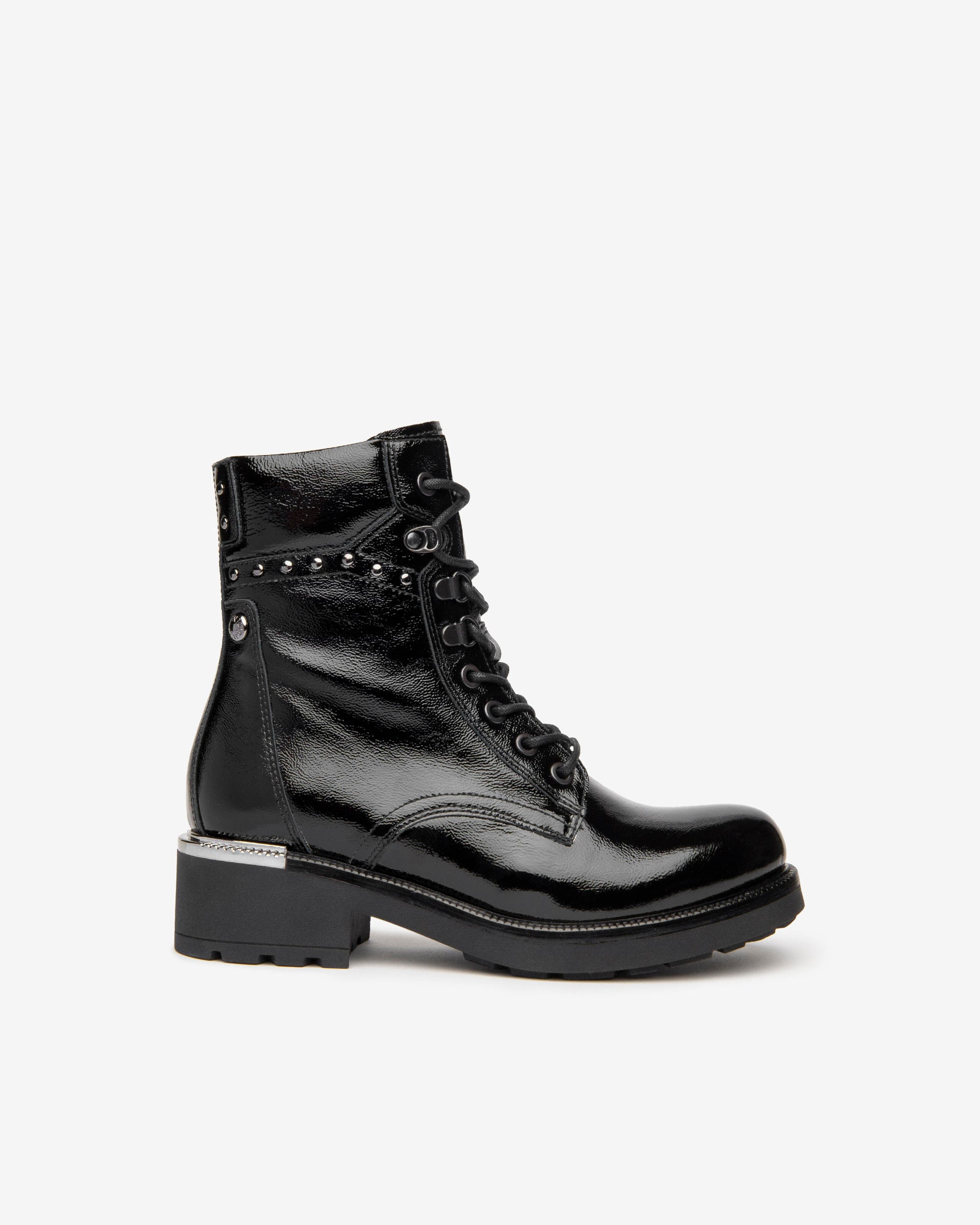 Nero Giardini Combat Boots rangers vernis femme zip