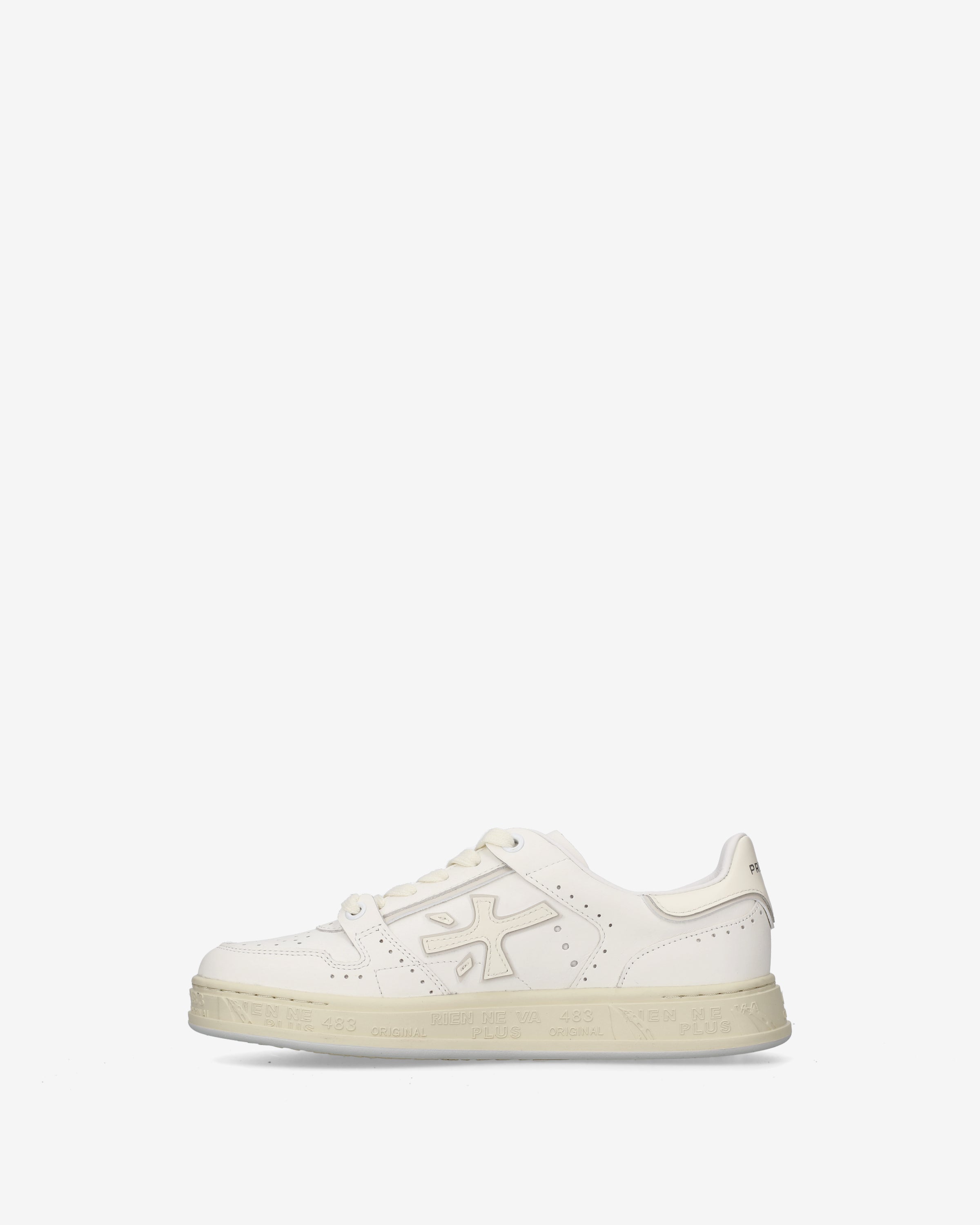 Premiata Quinnd 8215 sneakers cuir blanc argent femme