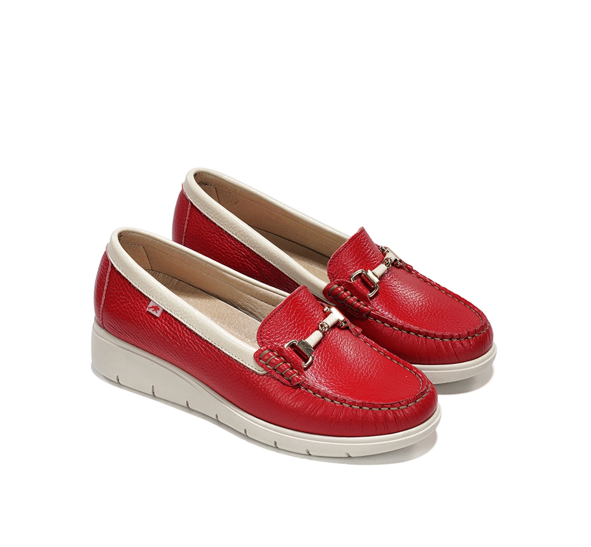 Fluchos Fluvia F2421 mocassin rouge femme cuir
