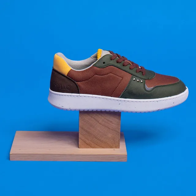 Me.Land Evan baskets vegan marron kaki jaune
