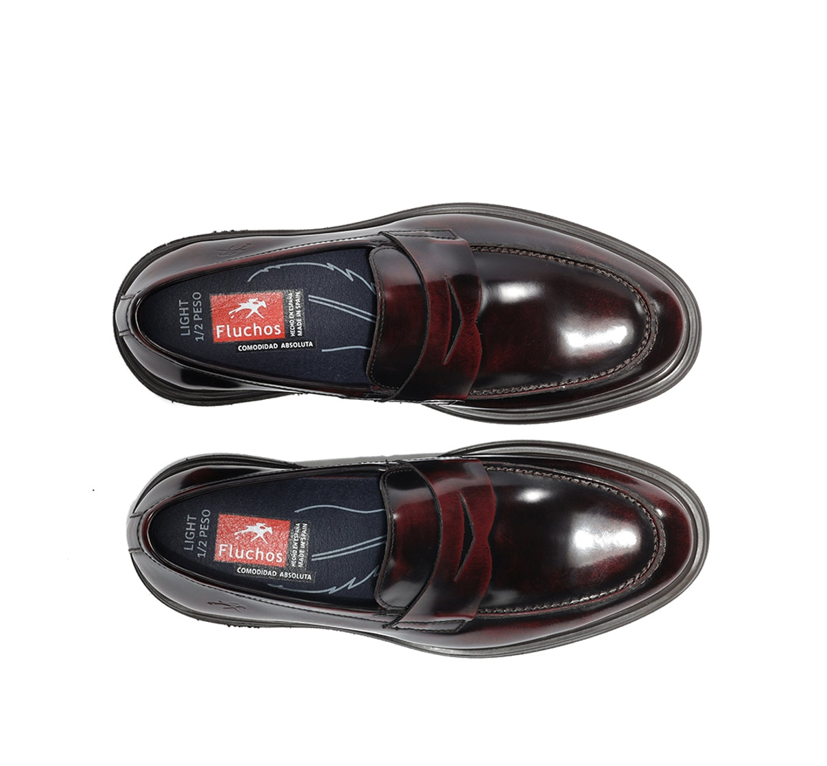 Fluchos Belgas F0633 mocassins bordeaux homme cuir