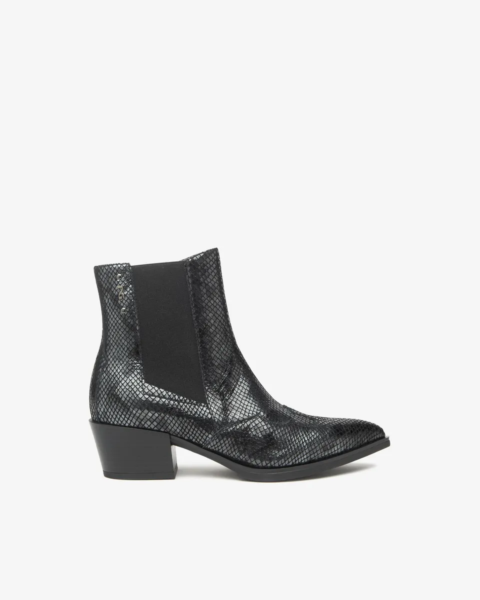 Nero Giardini Chelsea Boots bottines cuir python femme talon