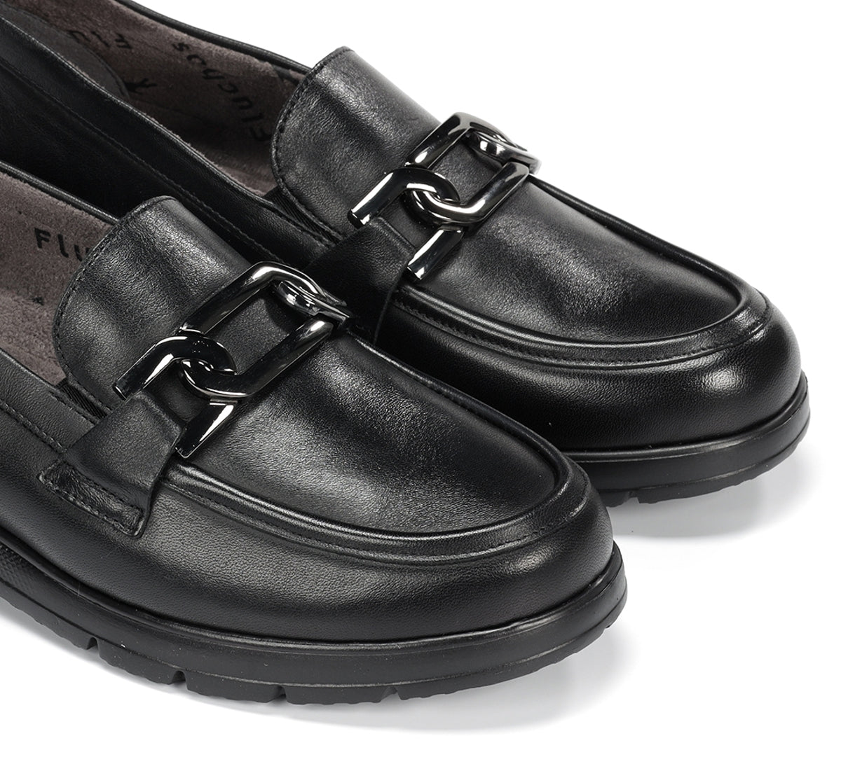 Fluchos Gladis F1794 mocassin noir cuir femme