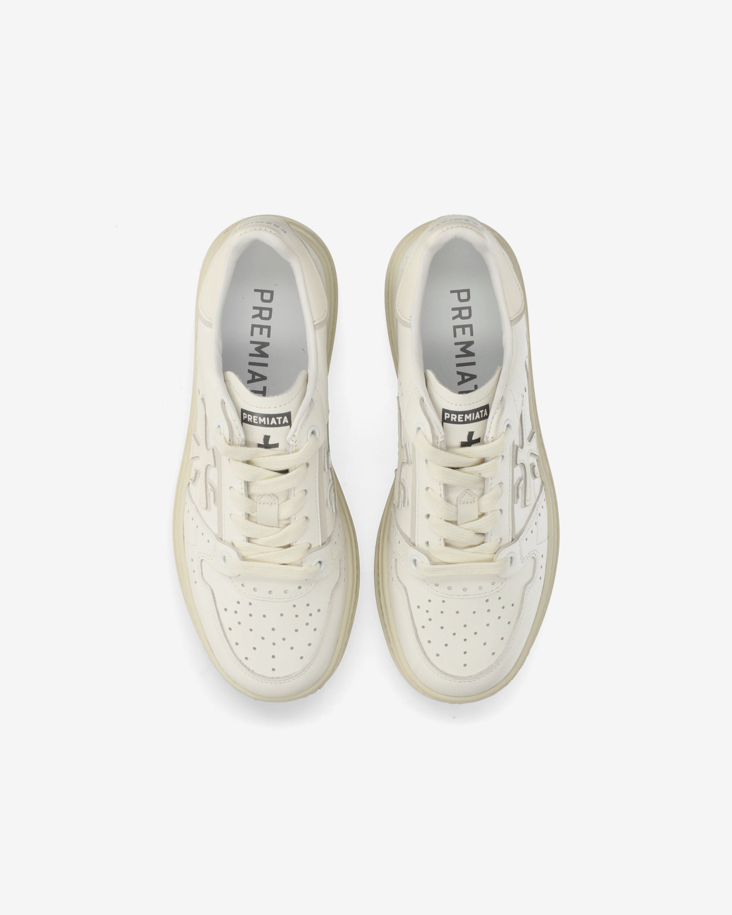 Premiata Quinnd 8215 sneakers cuir blanc argent femme