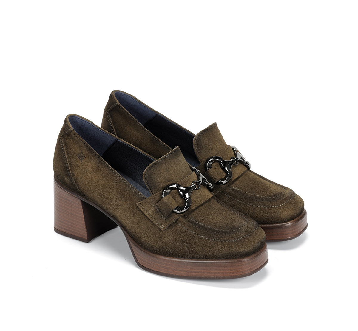 Dorking Cristel D9155 mocassins femme verts plateforme