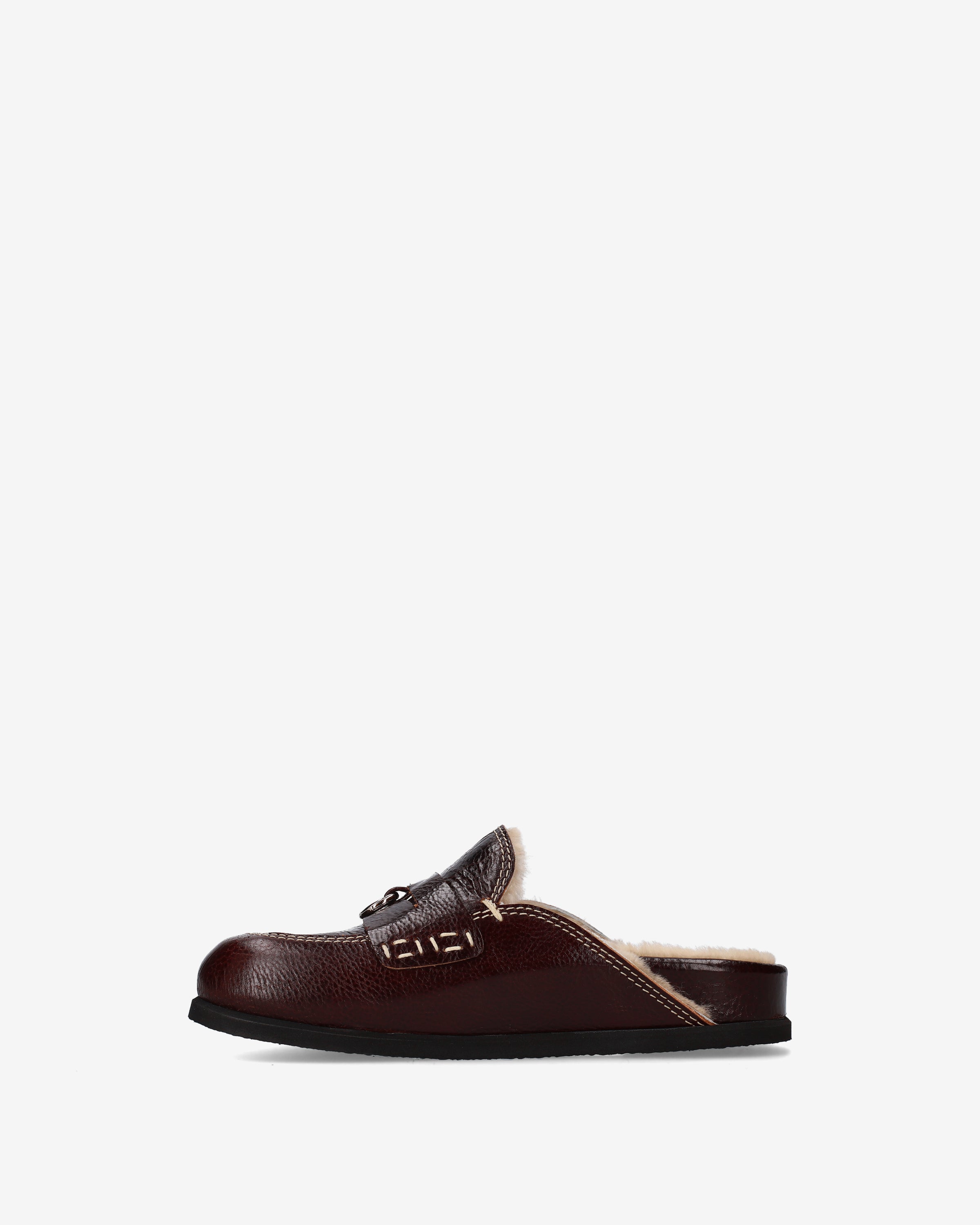 Premiata Mules sabot cuir marron fourré femme