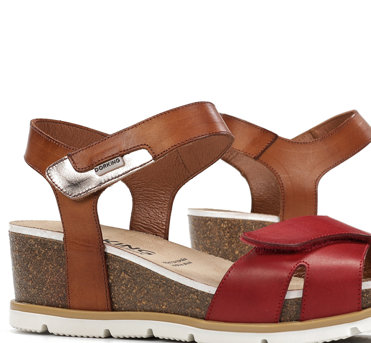 Fluchos Dorking Gold D9512 sandale rouge compensée