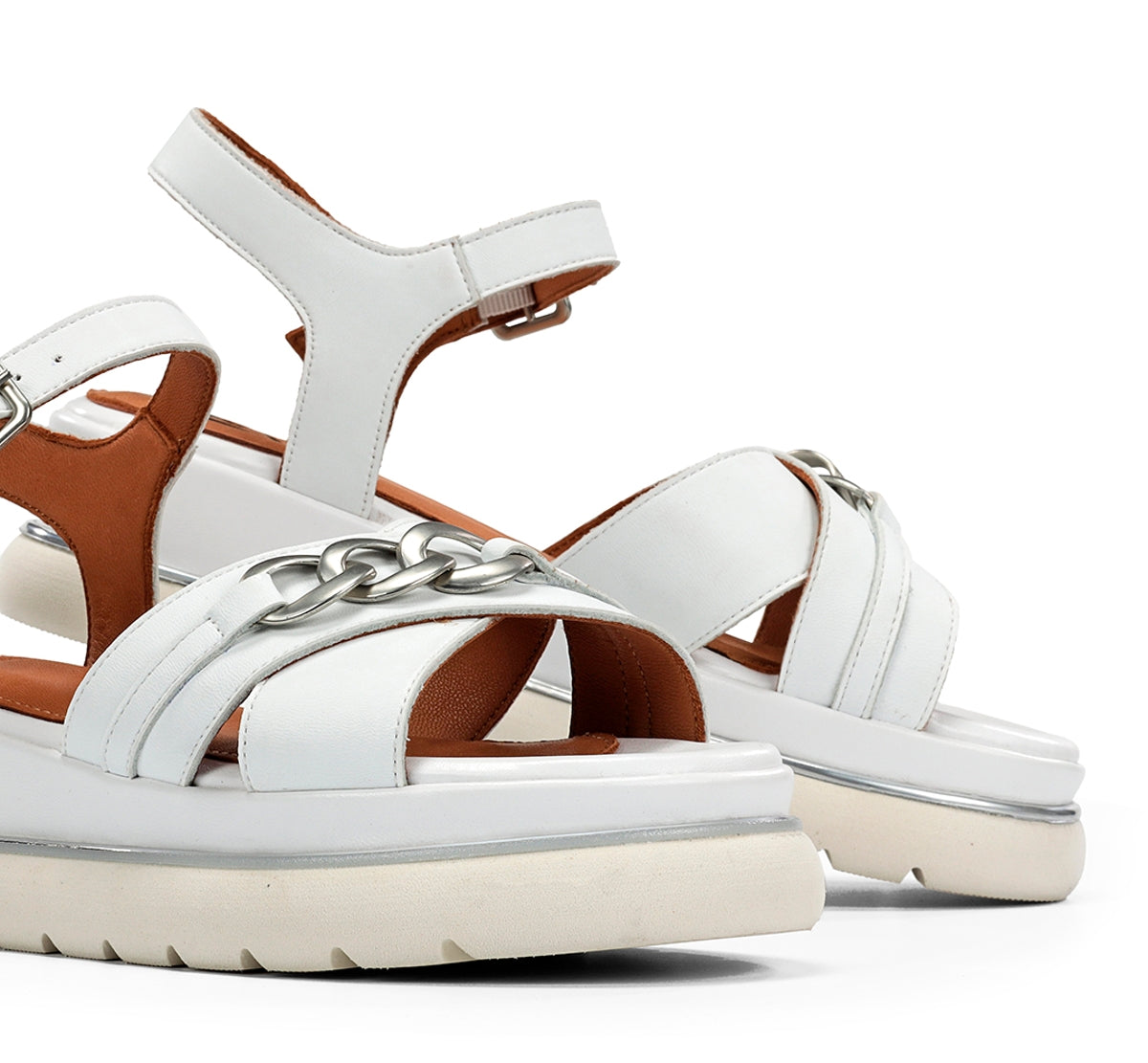 Dorking Nika D9527 sandales femme blanc plateforme