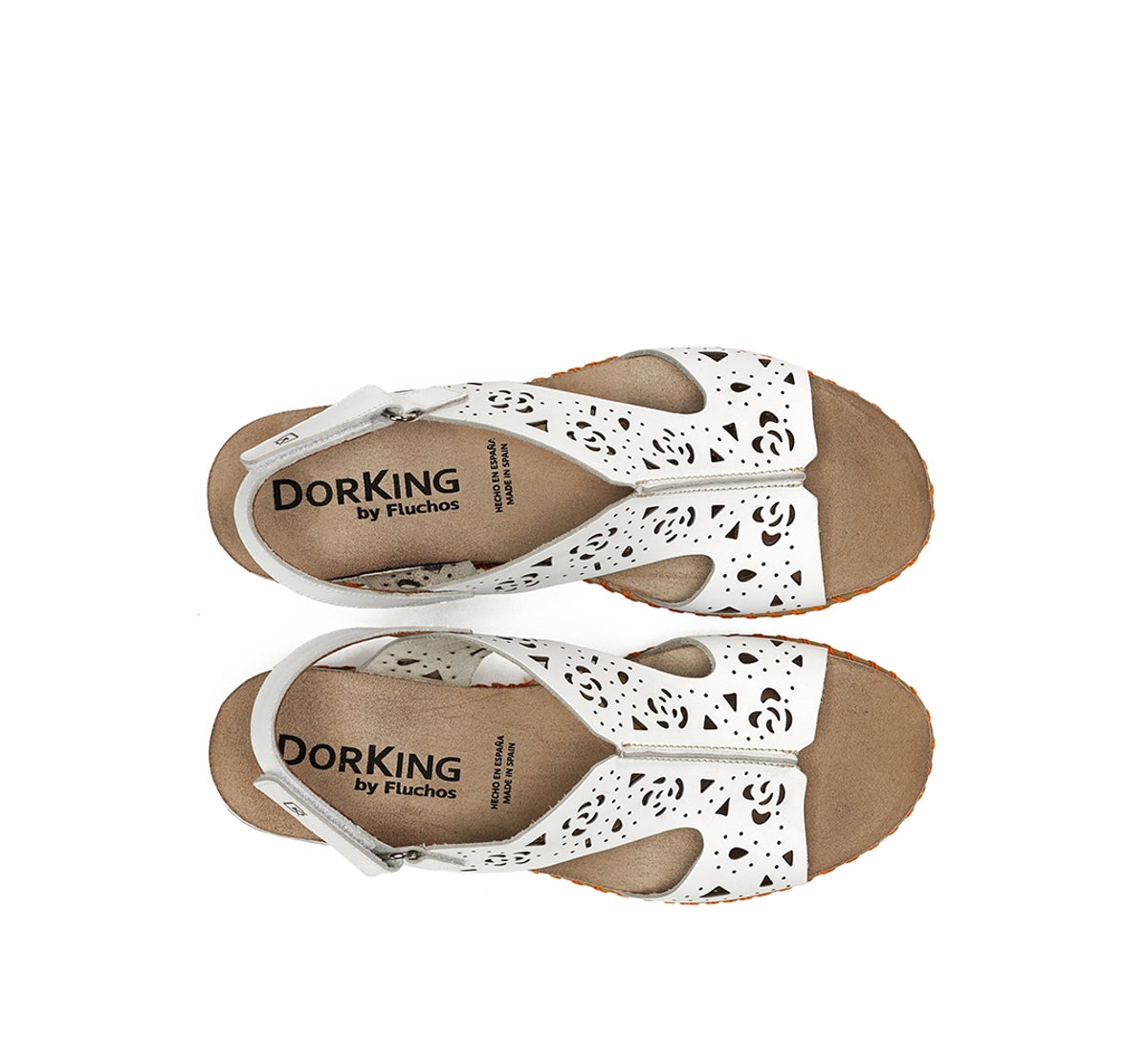 Dorking Gold D9319 sandale blanche compensée