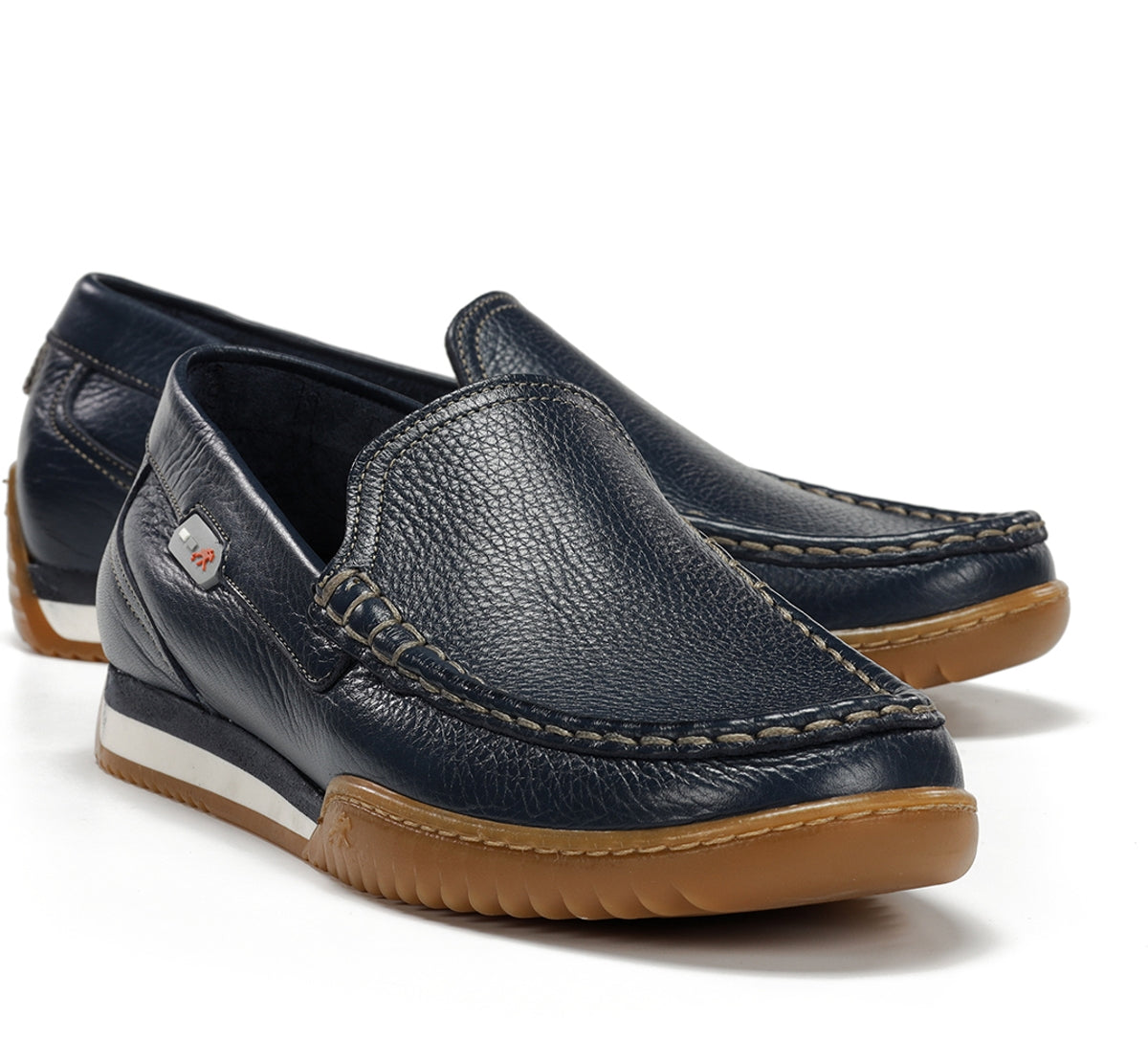 Fluchos Bruno F2432 mocassins homme bleu cuir