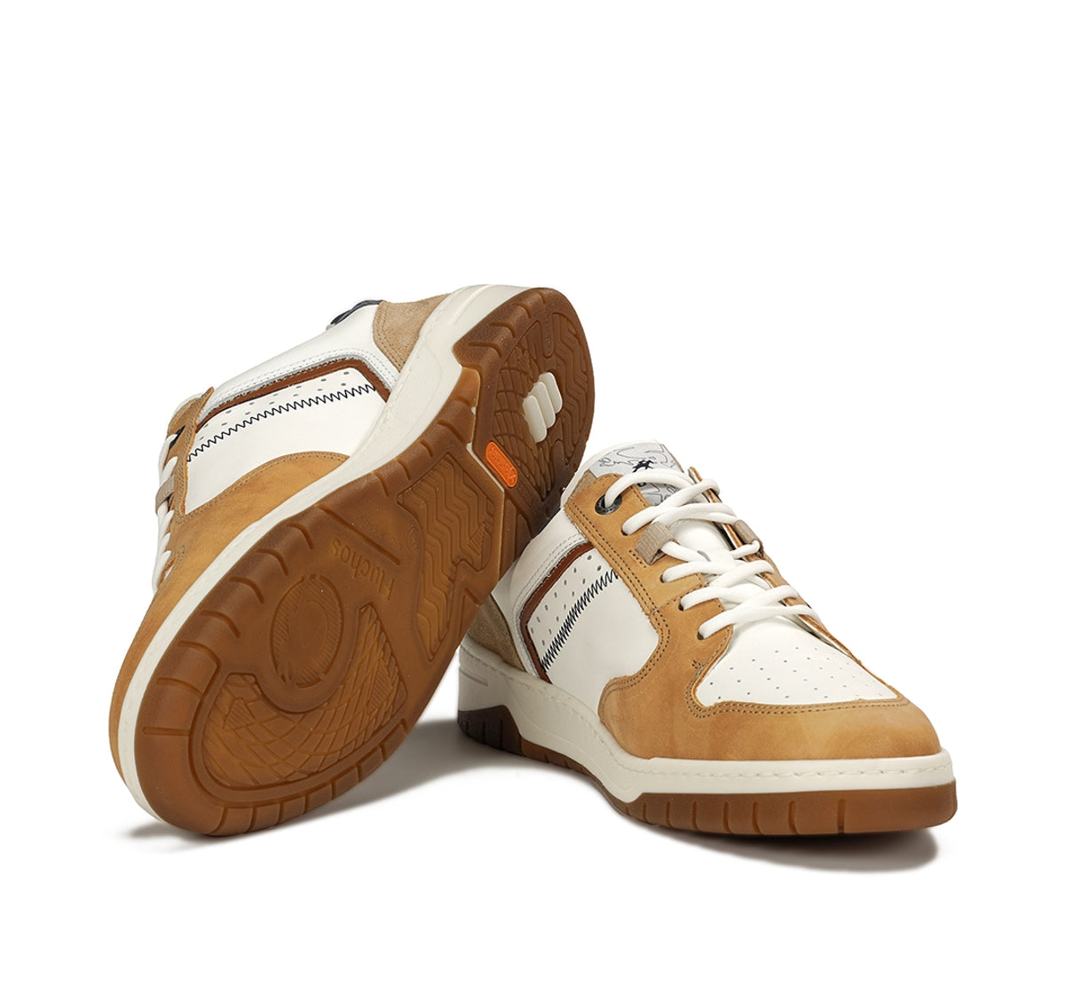 Fluchos Roger F1954 basket homme jaune cuir
