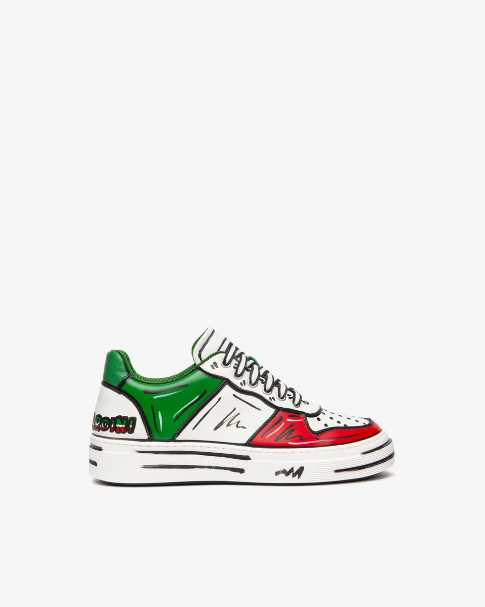 Nero Giardini Sneakers baskets cuir femme drapeau Italie