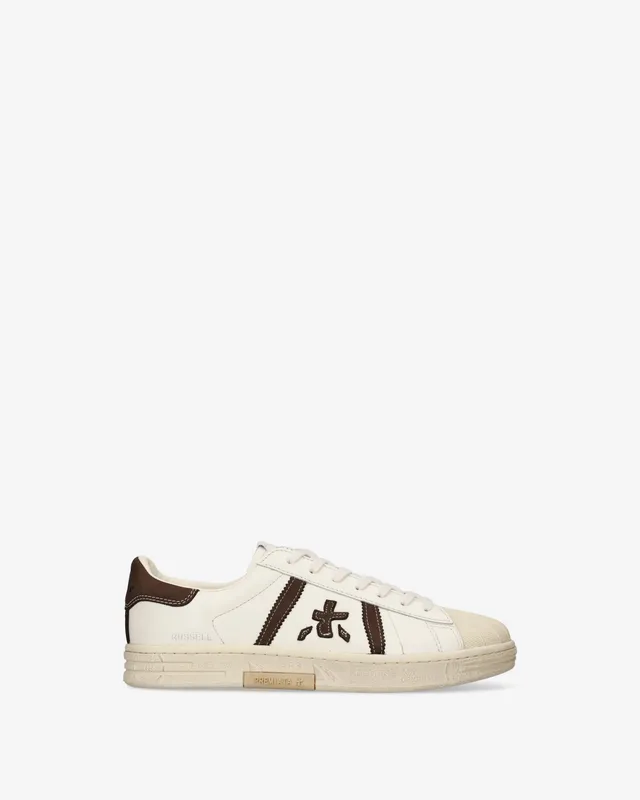 Premiata Russell 8556 sneakers cuir crème marron
