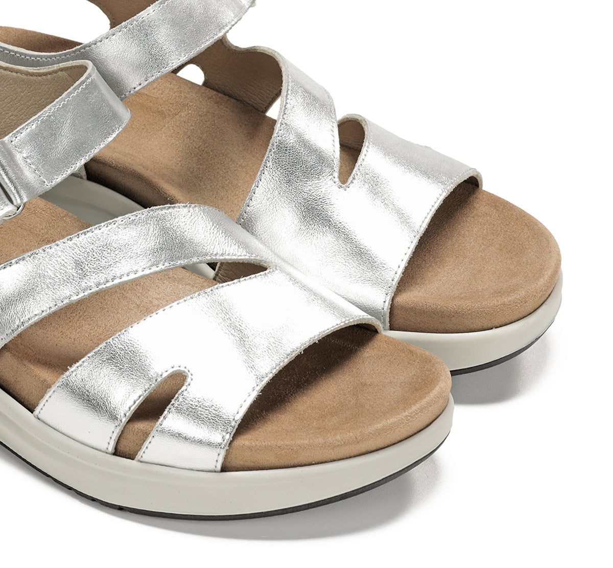 Fluchos Yagon F1478 Sandales Femme Argenté Cuir