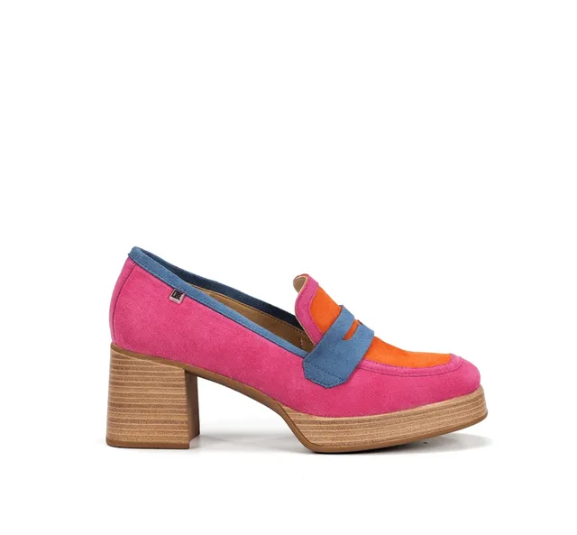 Dorking Cristel D9440 mocassins femme rose plateforme
