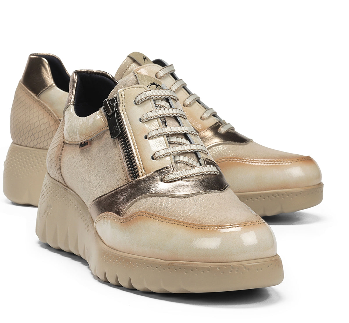 Fluchos Live F2248 baskets femme taupe compensé