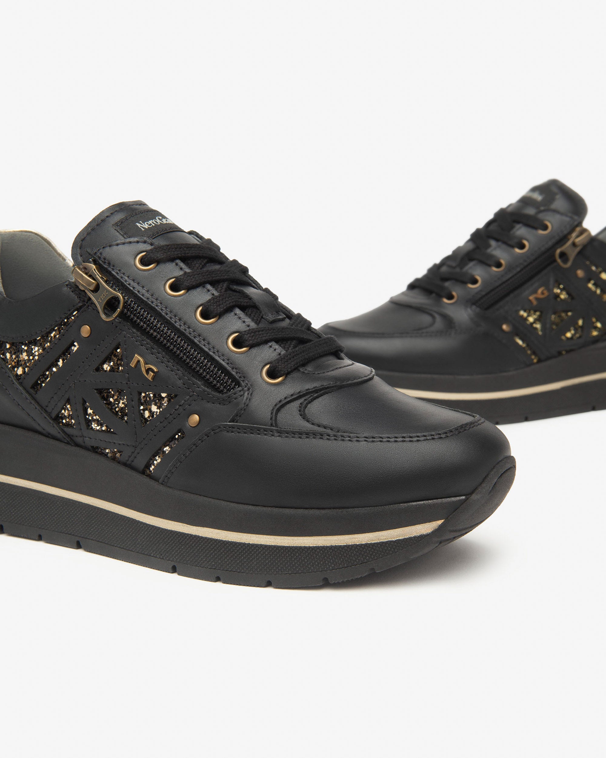 Nero Giardini Sneakers baskets cuir tissu femme