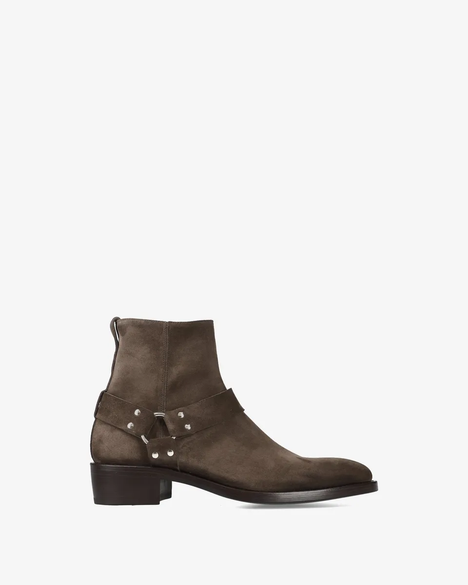 Premiata Cavendish Biker boots cuir daim marron homme