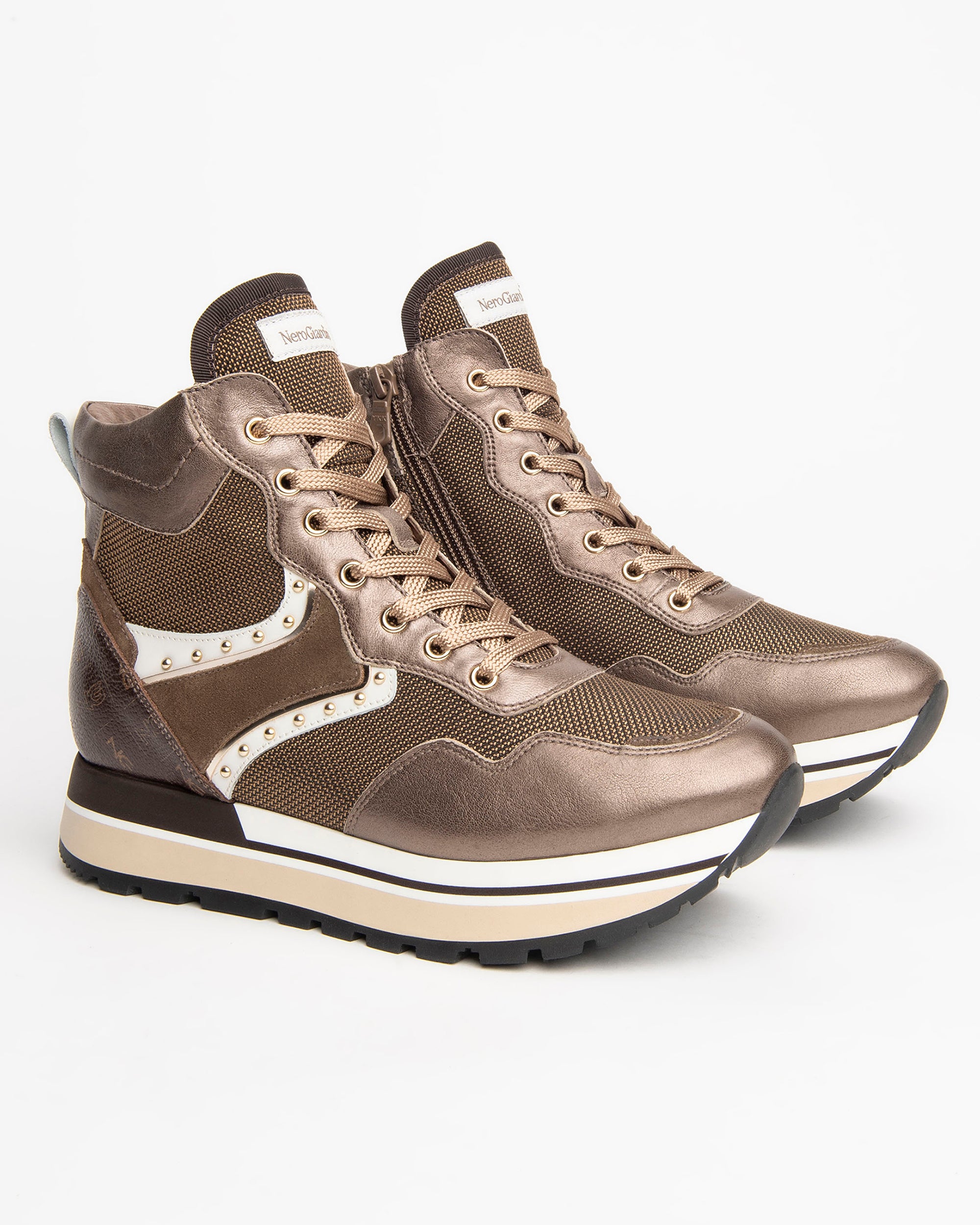 Nero Giardini Sneakers montantes cuir femme zip