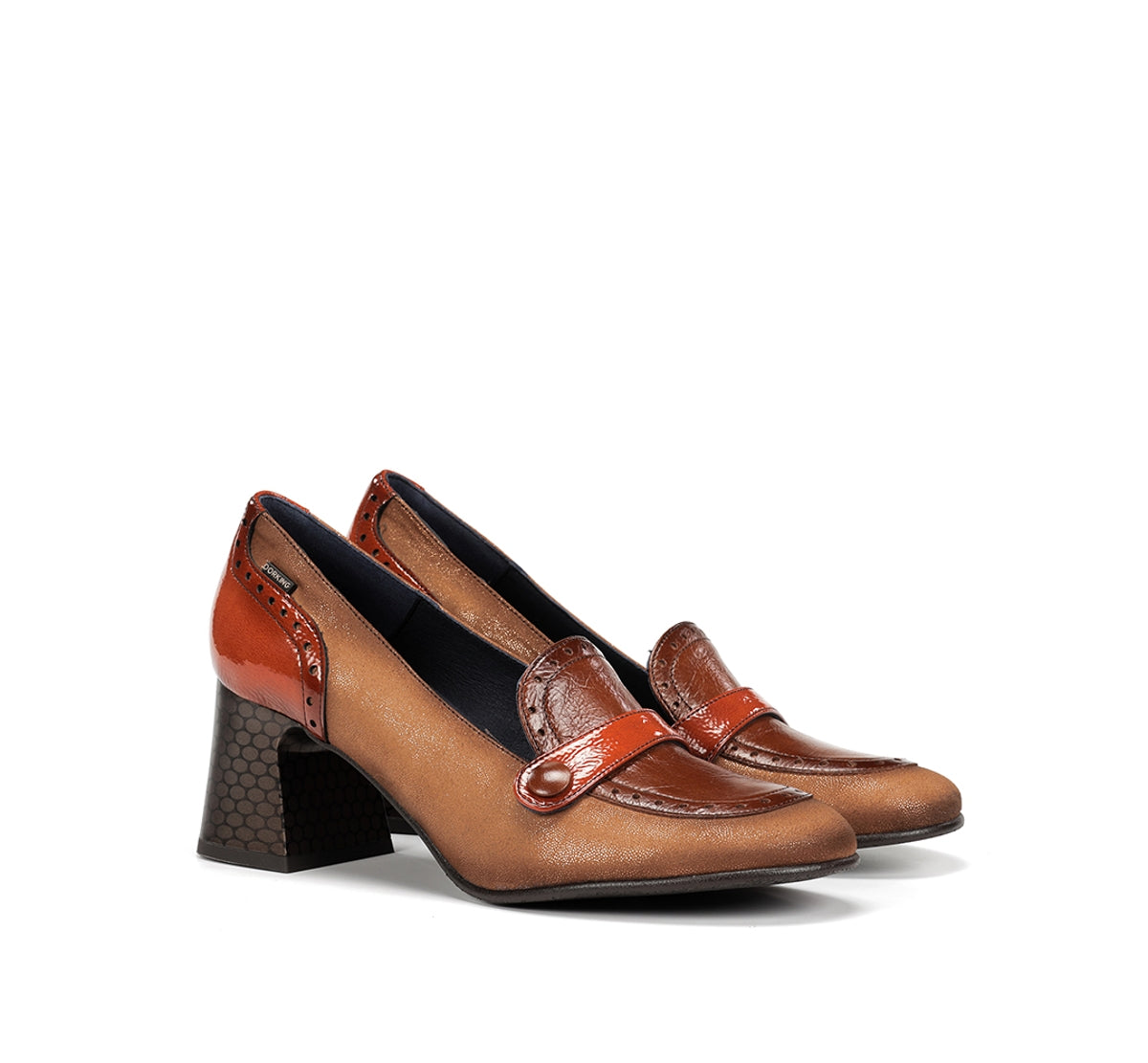 Dorking Dacy D9614 mocassin femme marron talon