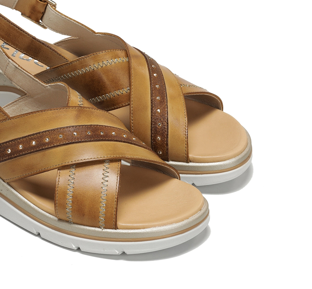 Fluchos Fire F2428 sandale marron compensée boucle