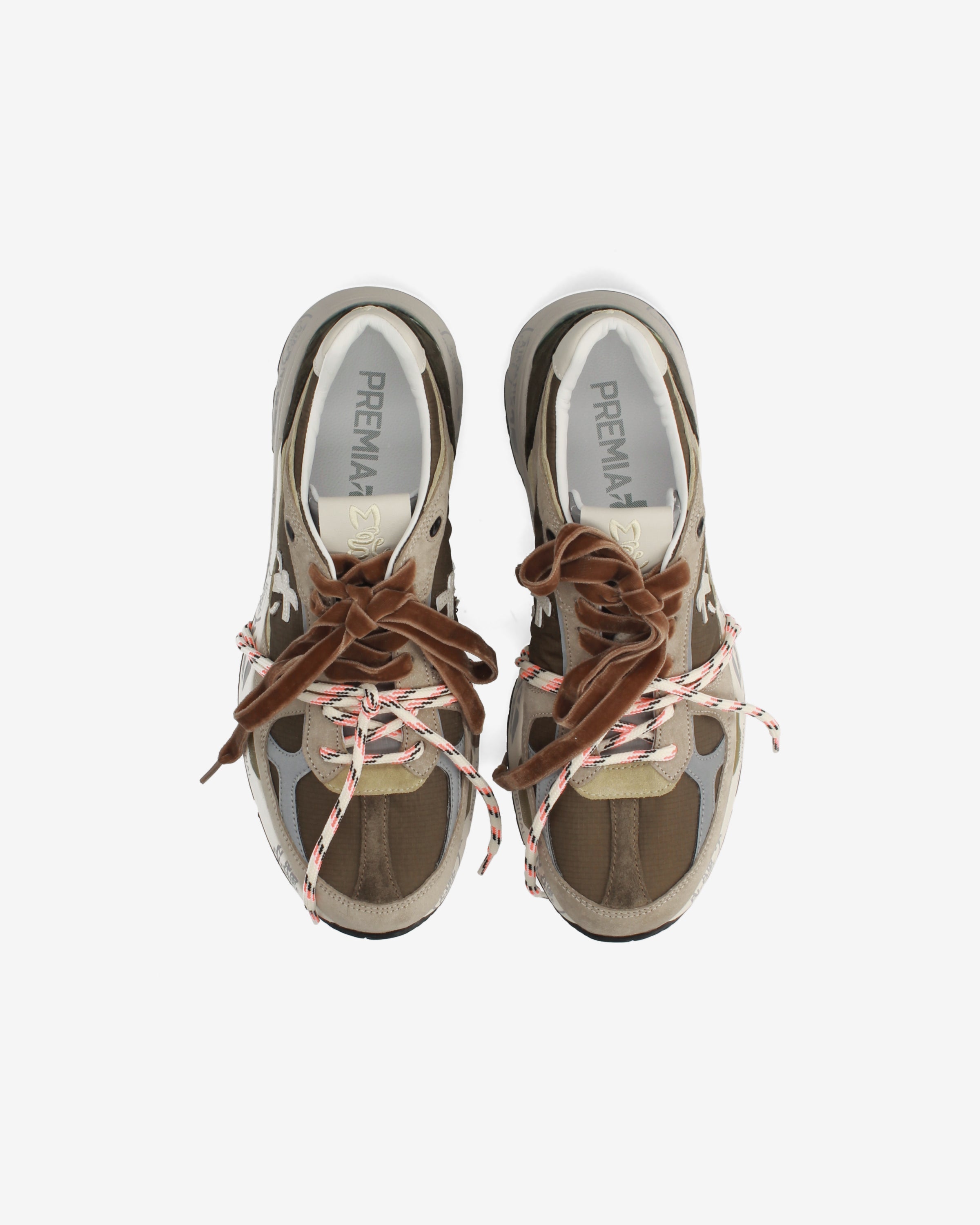 Premiata Mased 8521L baskets crème olive femme