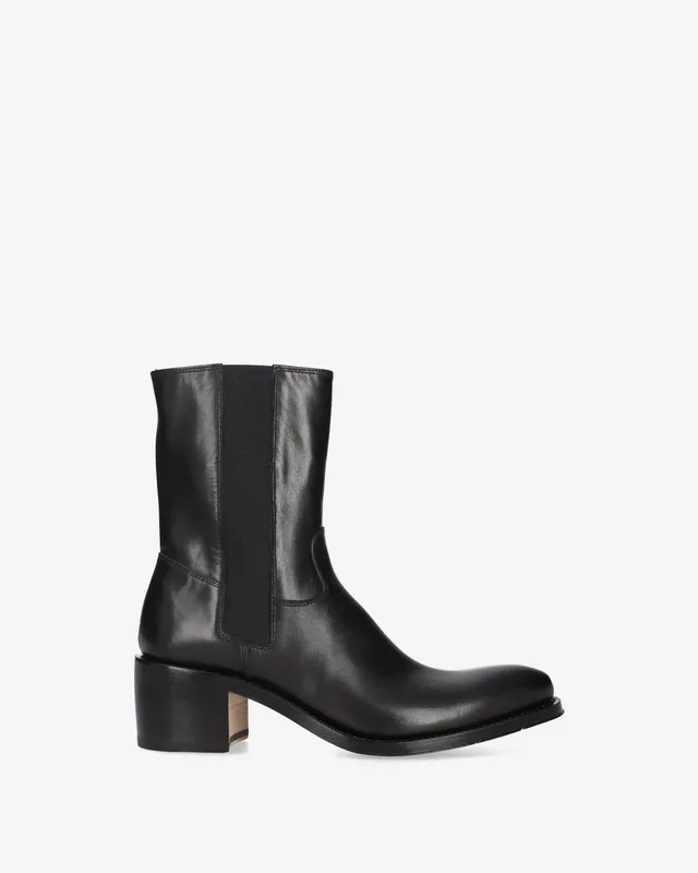 Premiata Boots bottines cuir noir femme talon 60 mm