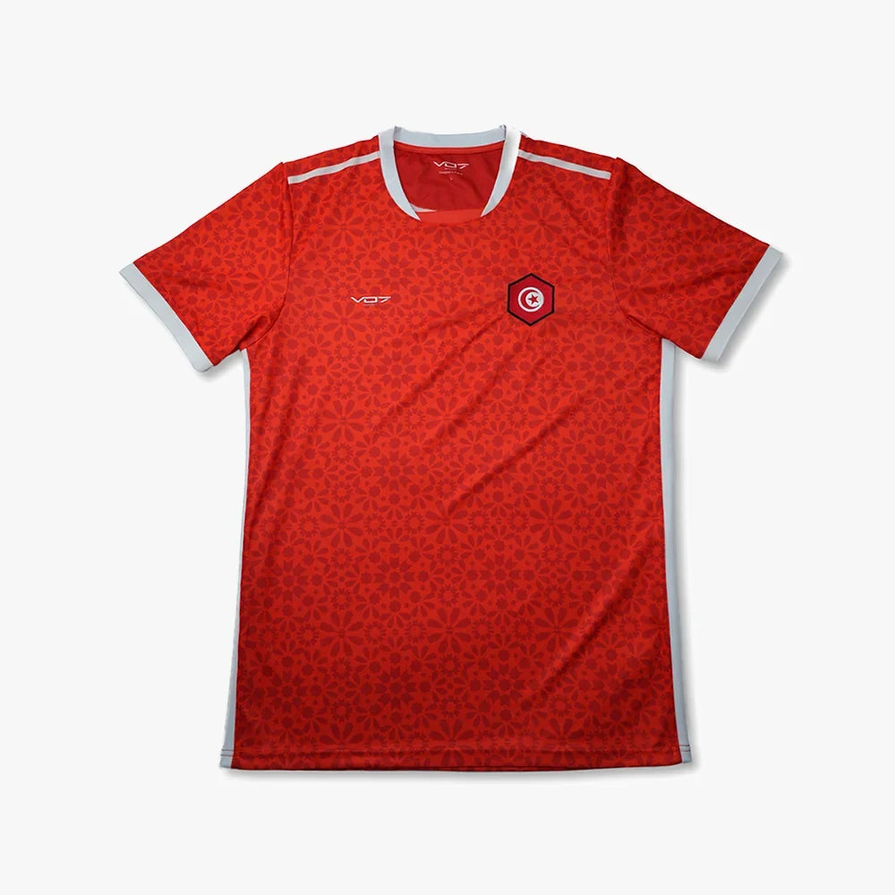 VO7 Tunisie Red maillot foot homme rouge supporter