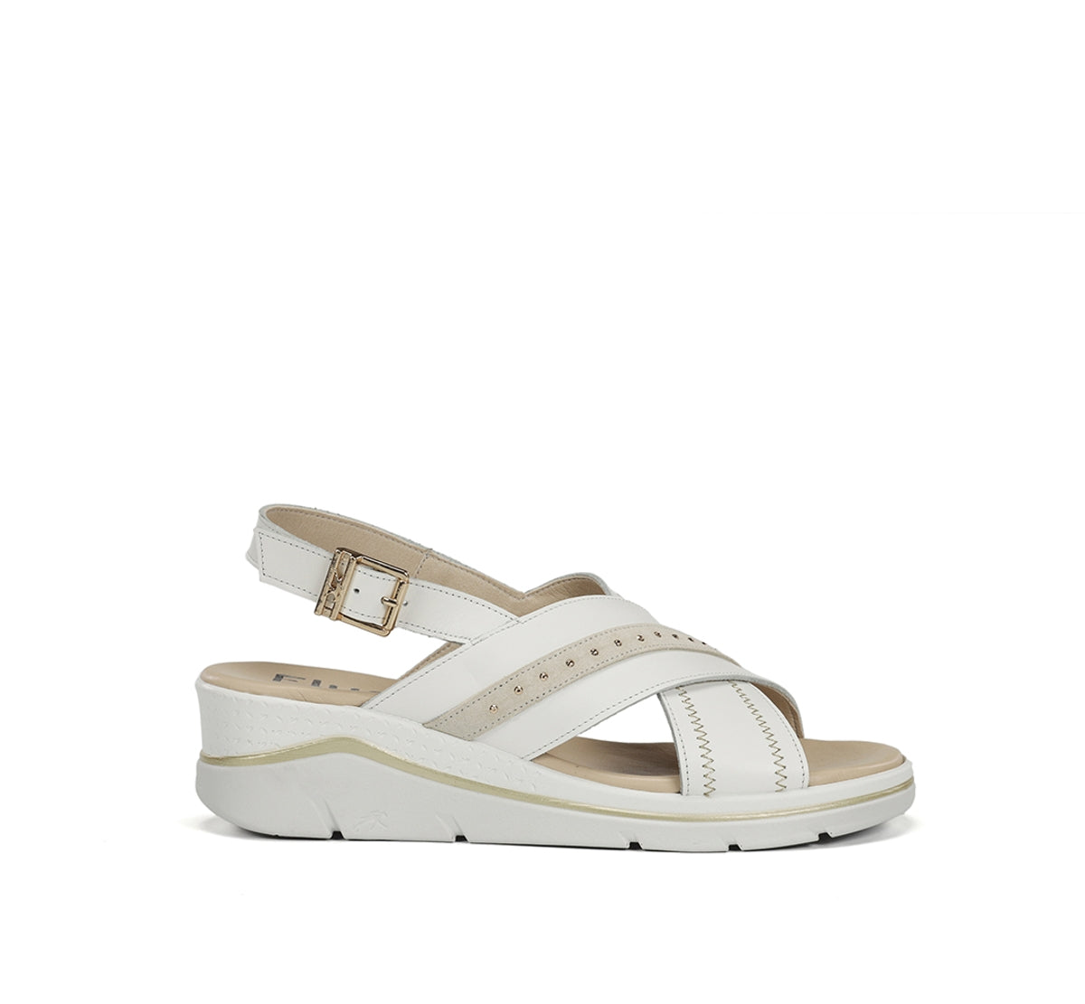 Fluchos Fire F2428 sandales femme blanc compensé
