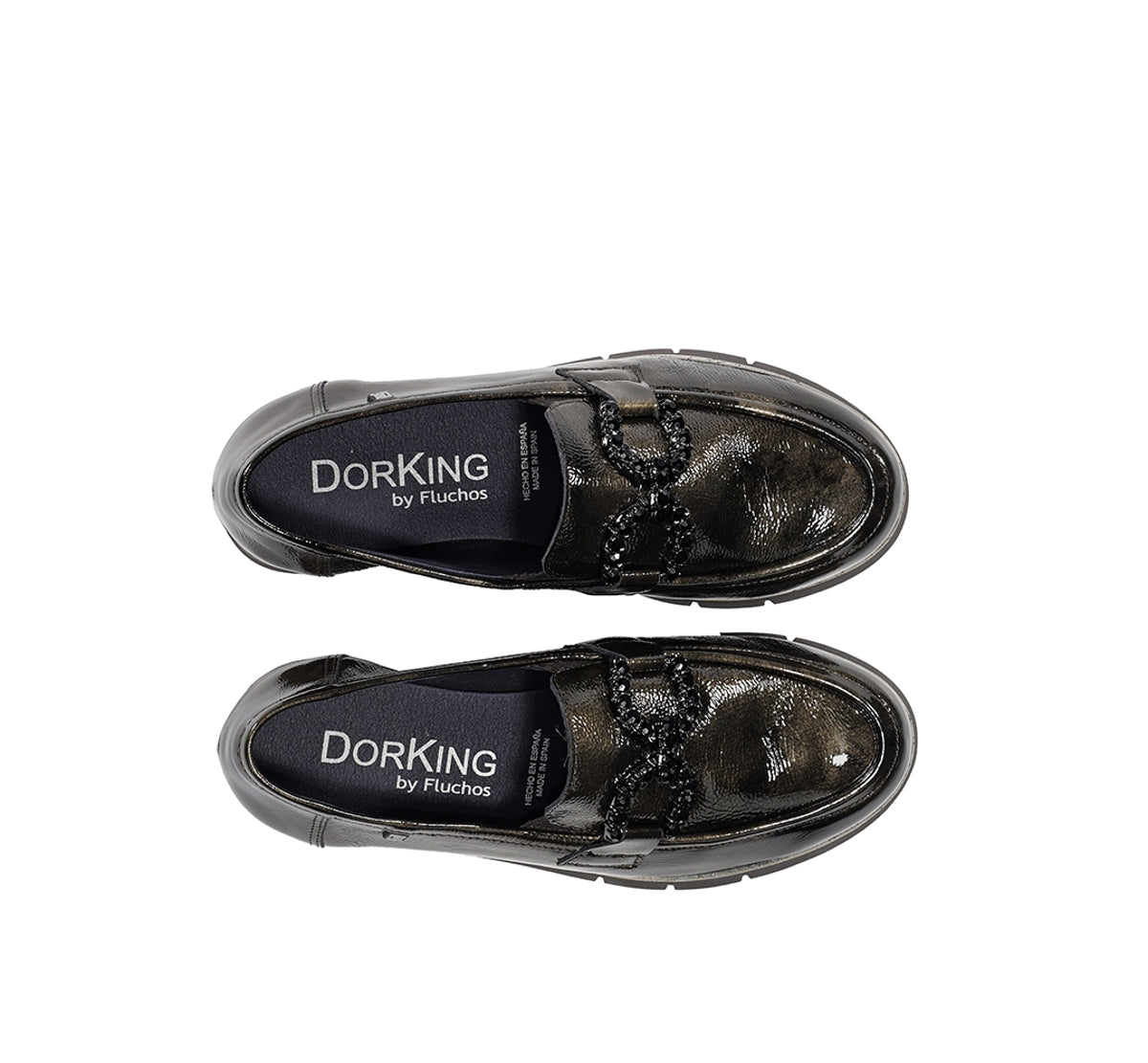Dorking India D9325 mocassins verts femme confort