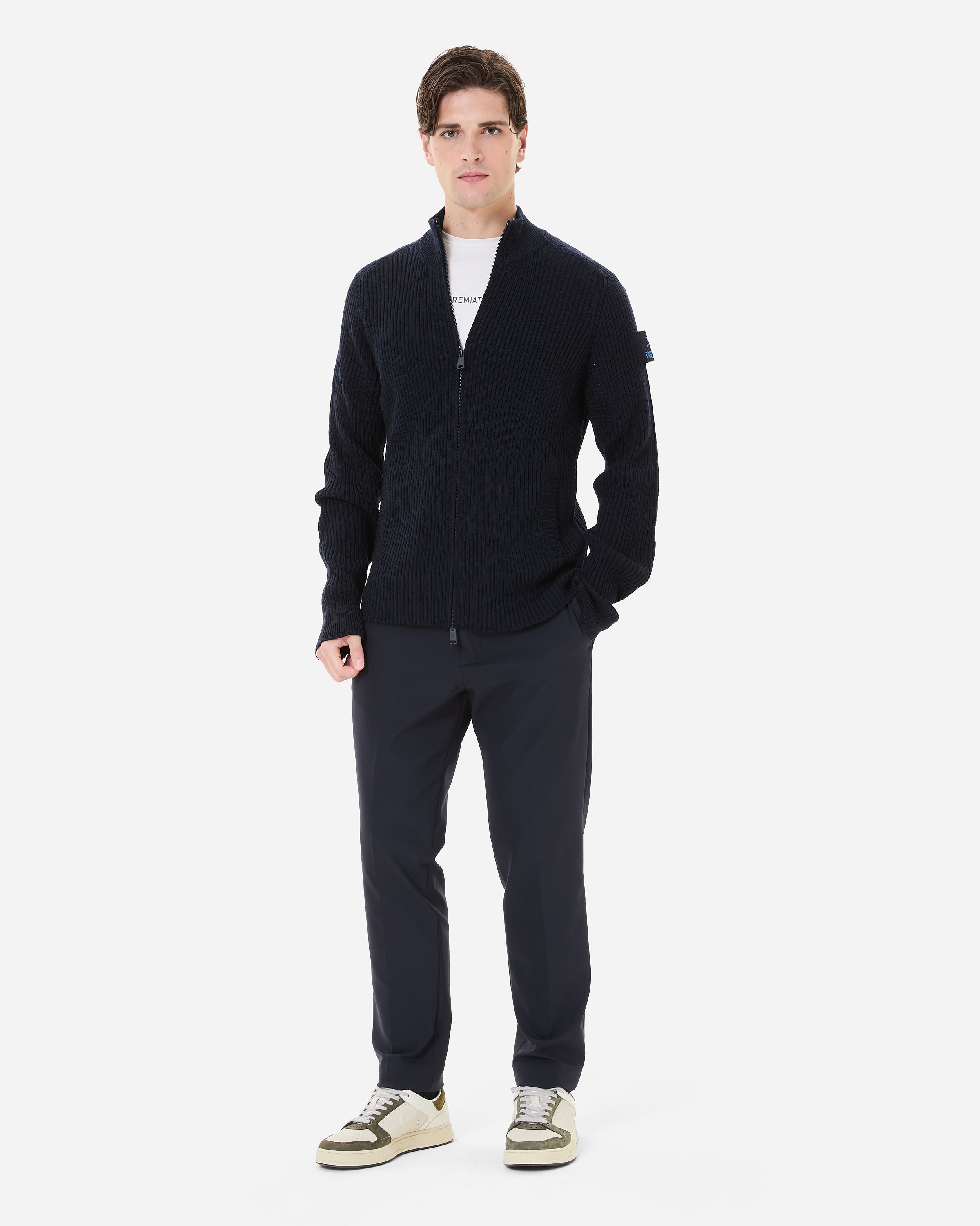 Premiata cardigan zip laine homme hydrofuge