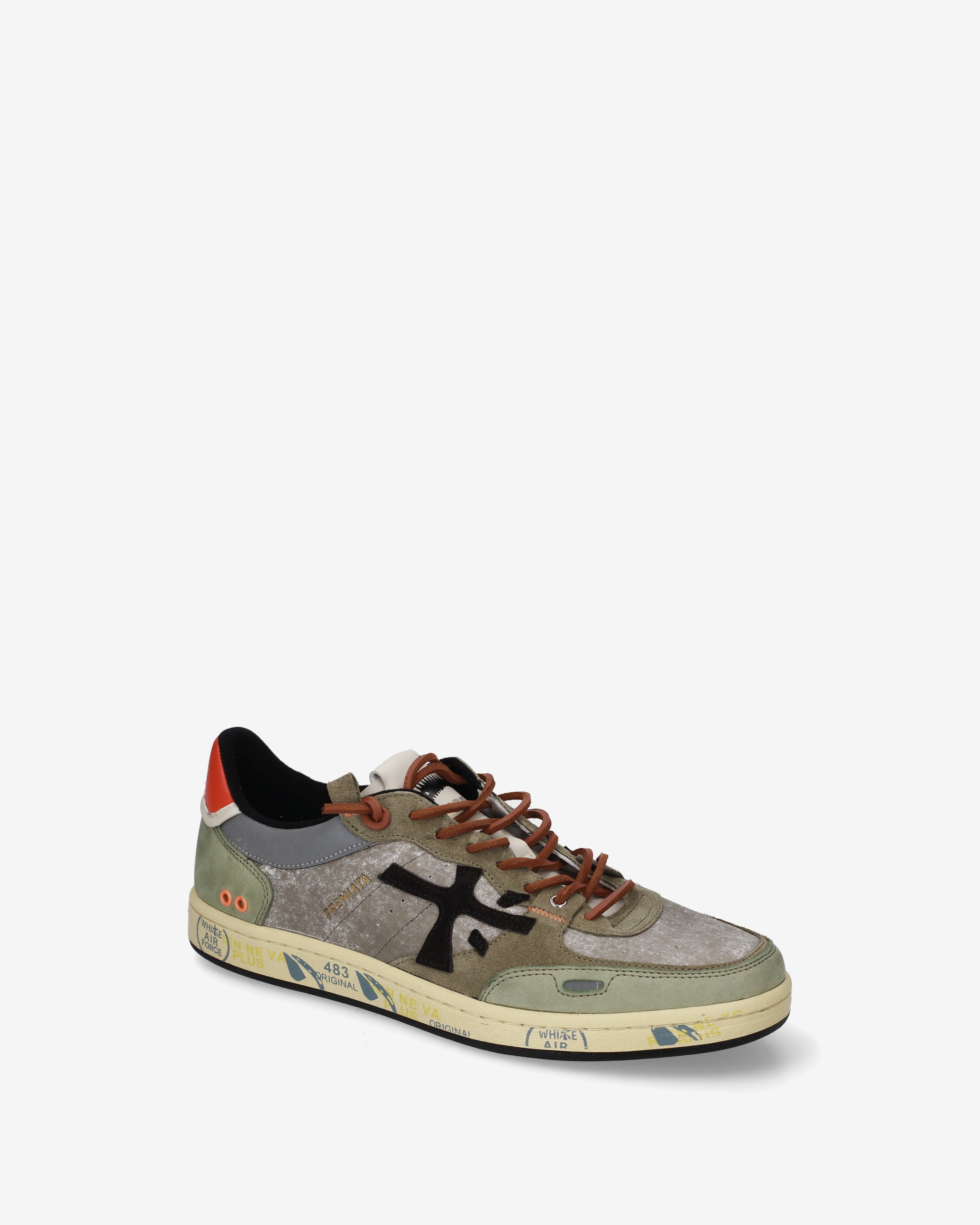 Premiata Bskt Clay 7845 sneakers cuir gris sauge homme