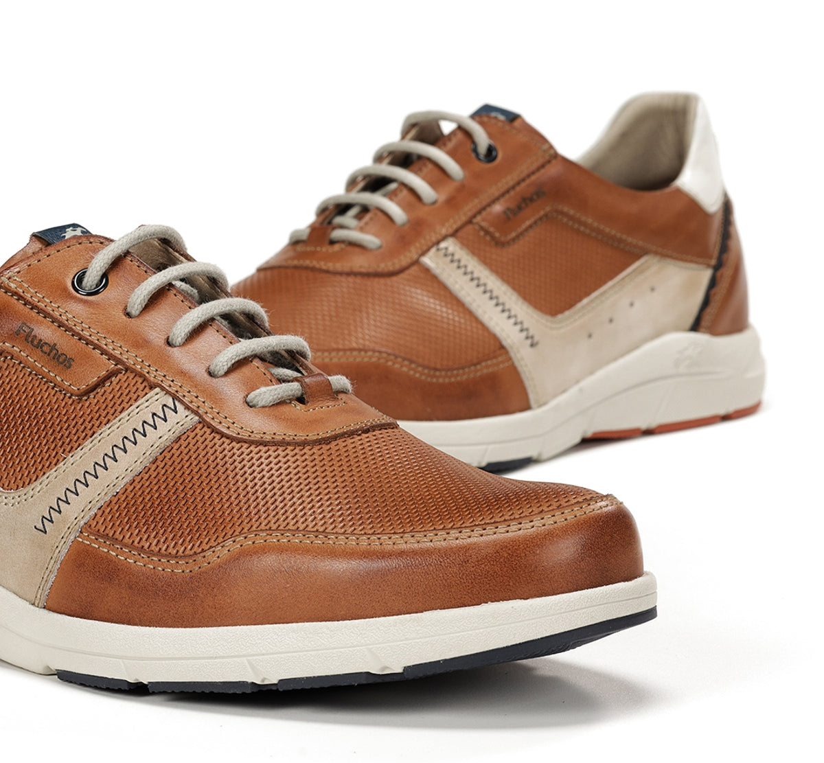 Fluchos Kai F1991 baskets homme marron cuir large