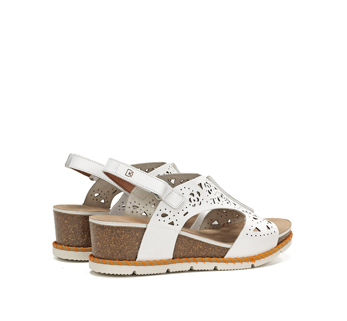 Dorking Gold D9319 sandale blanche compensée