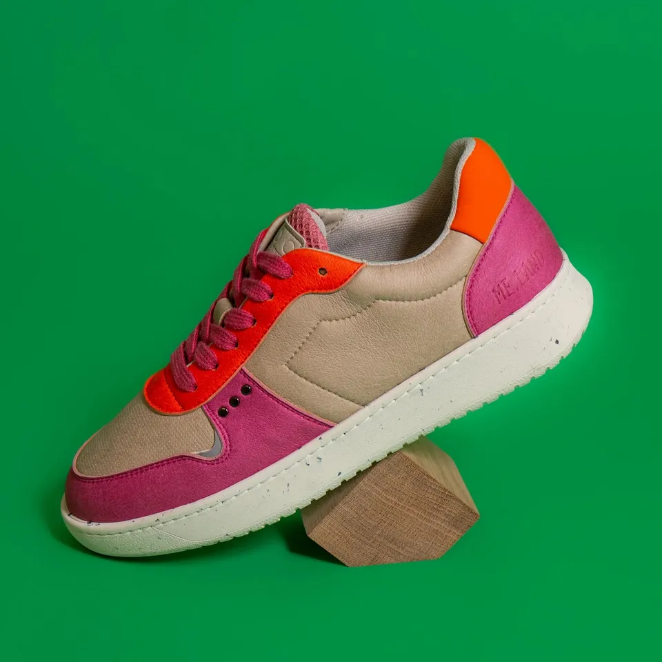 Me.Land Evan baskets vegan beige rose orange taille 38