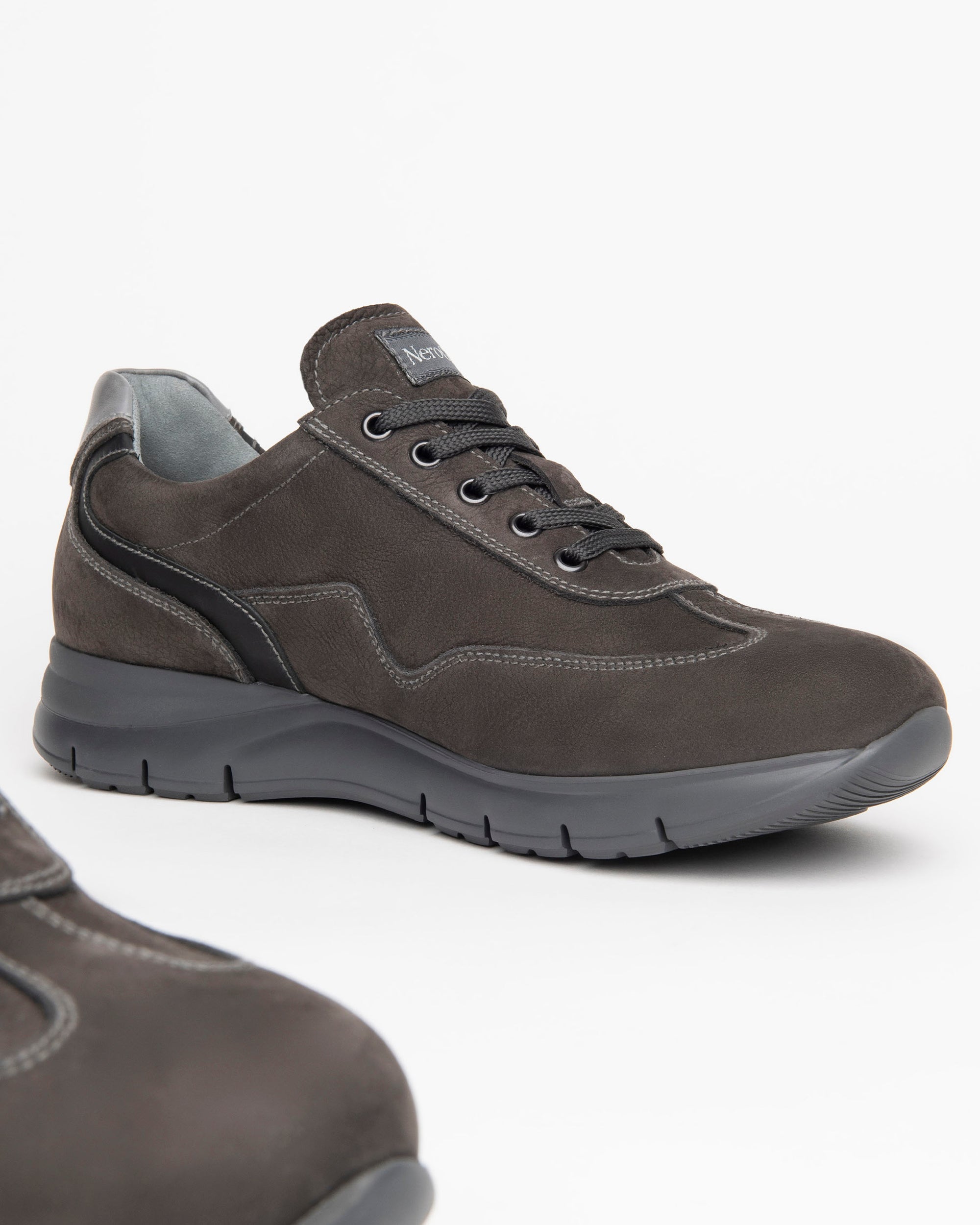 Nero Giardini Sneakers baskets cuir homme nubuck zip
